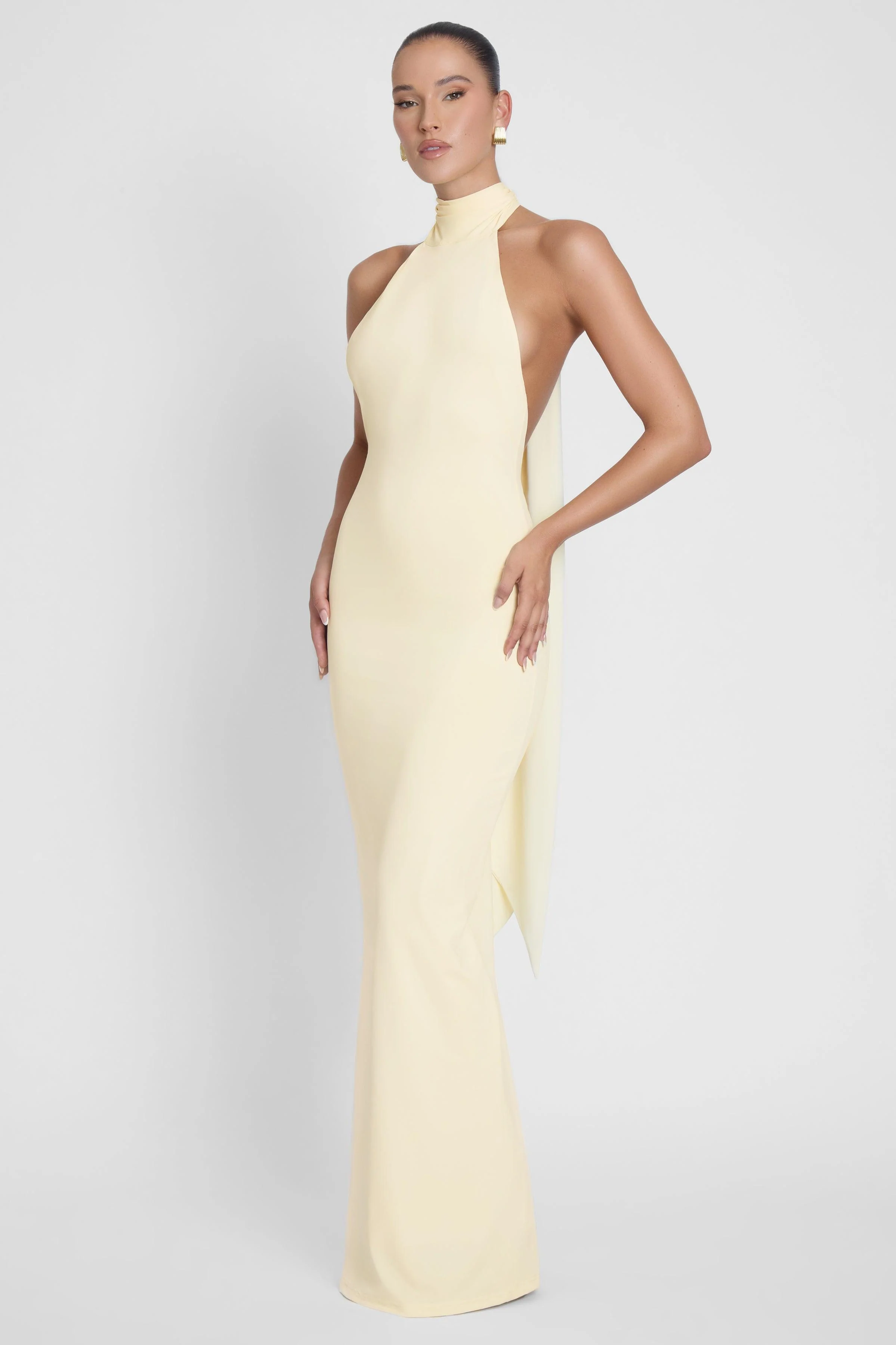 Alaia Drape Maxi Dress - Yellow - Image 8