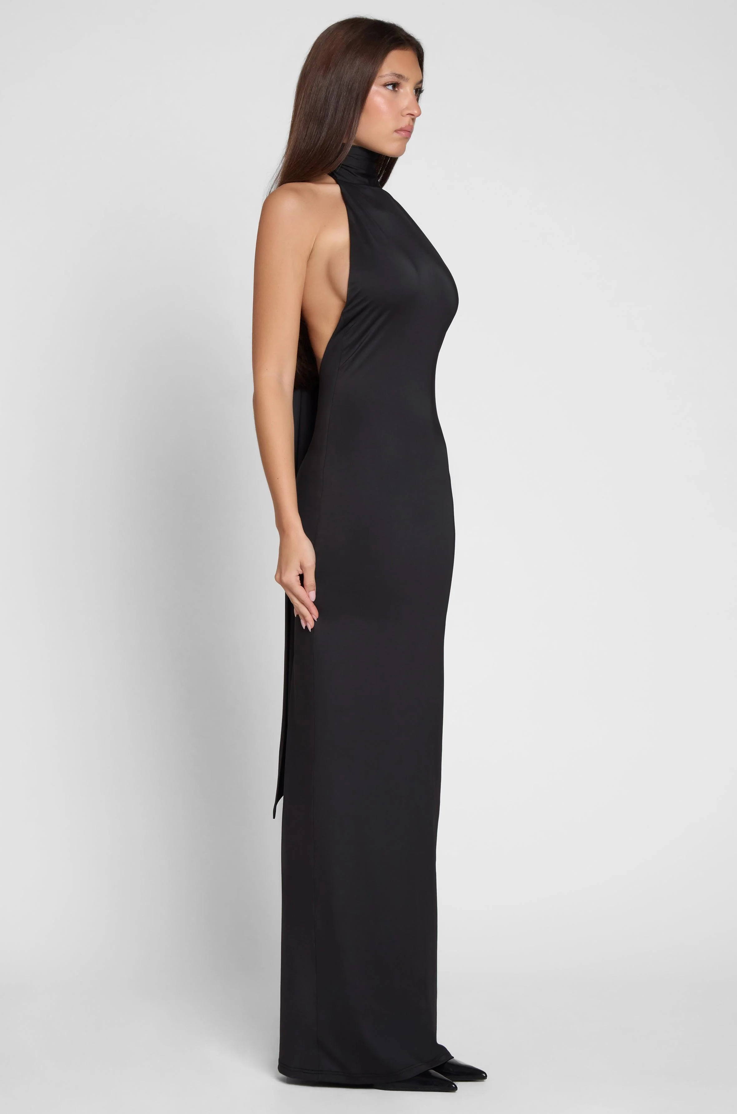 Alaia Drape Maxi Dress - Black - Image 10