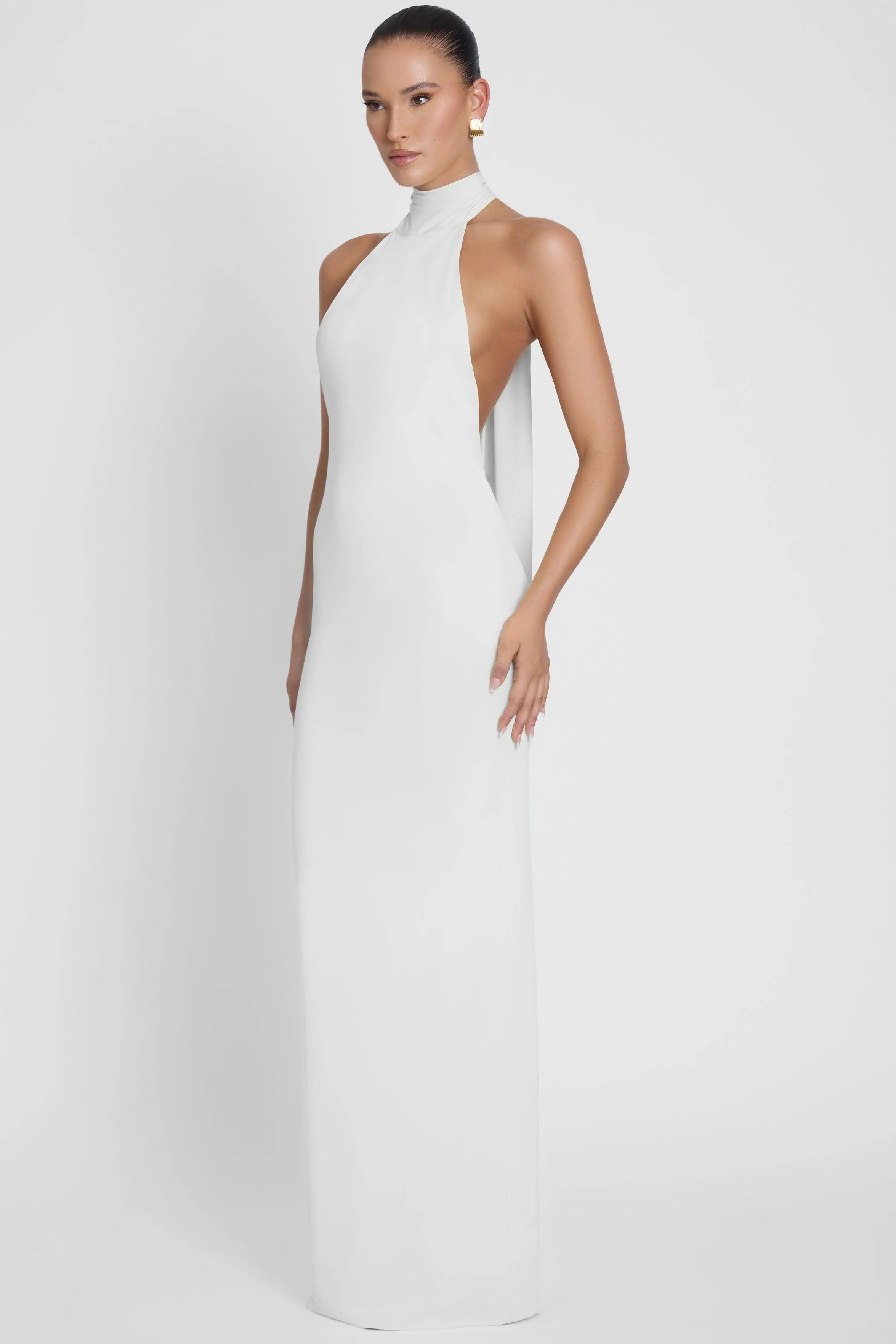 Alaia Drape Maxi Dress - White - Image 3
