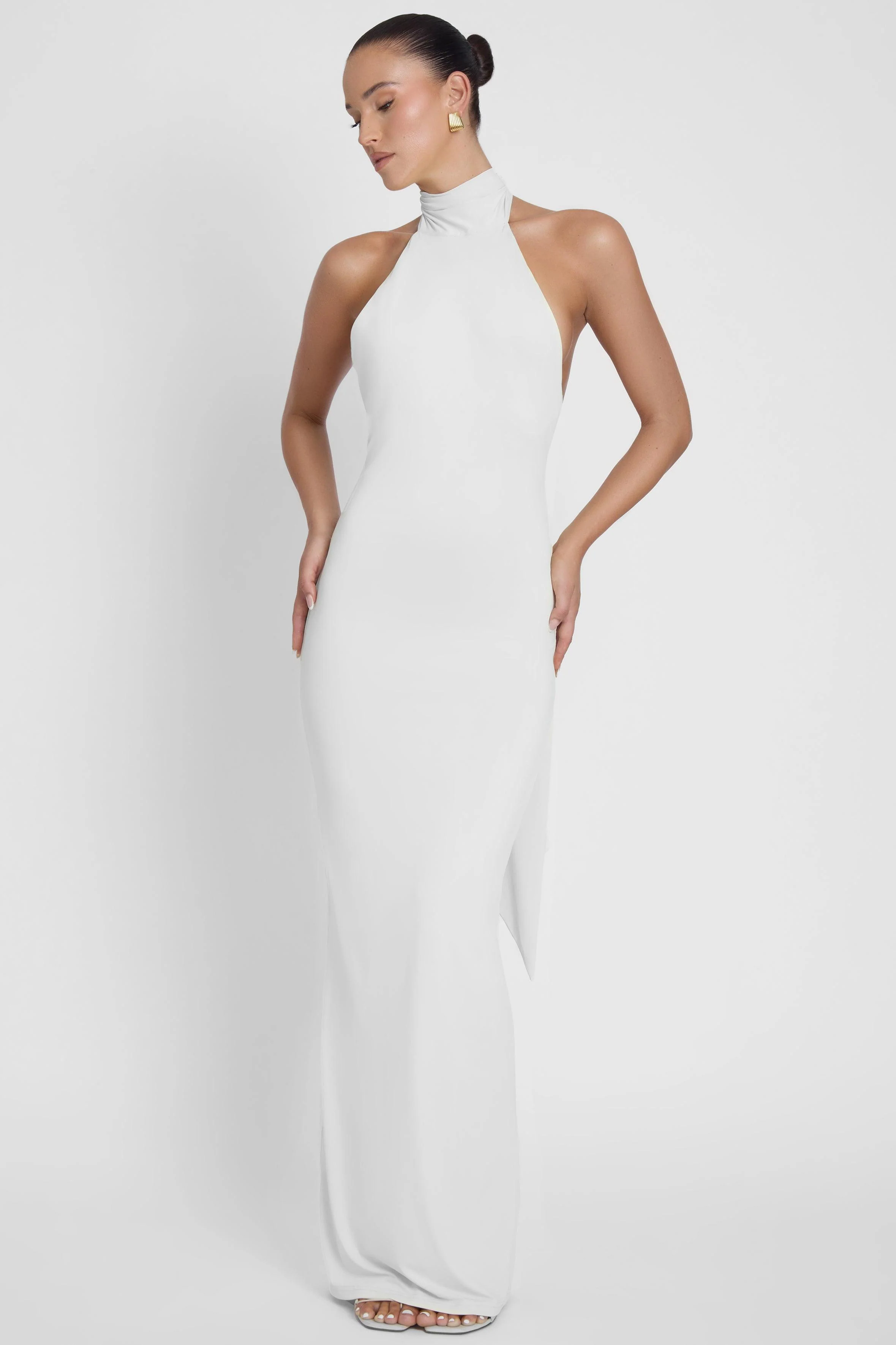 Alaia Drape Maxi Dress - White - Image 4