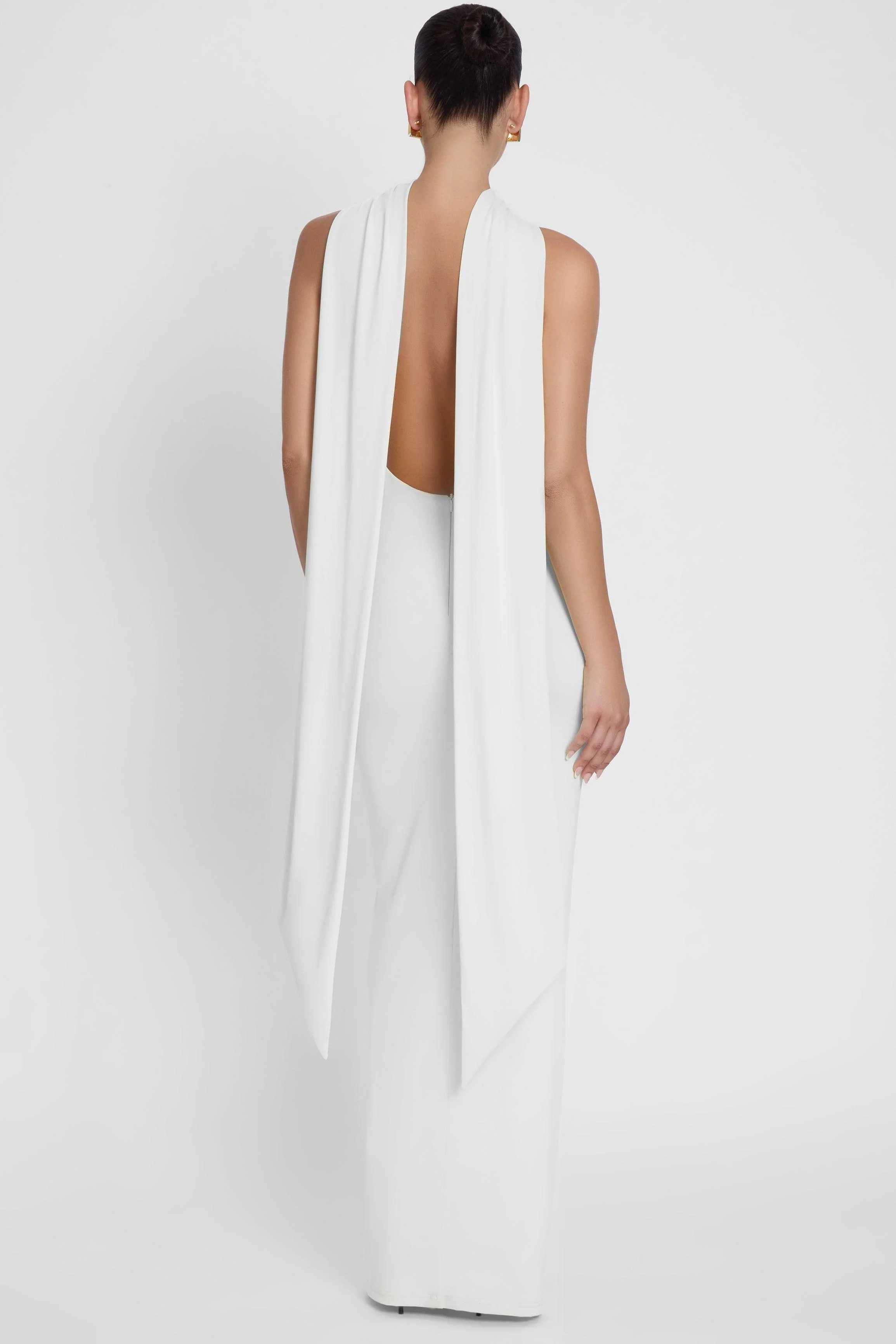 Alaia Drape Maxi Dress - White - Image 5