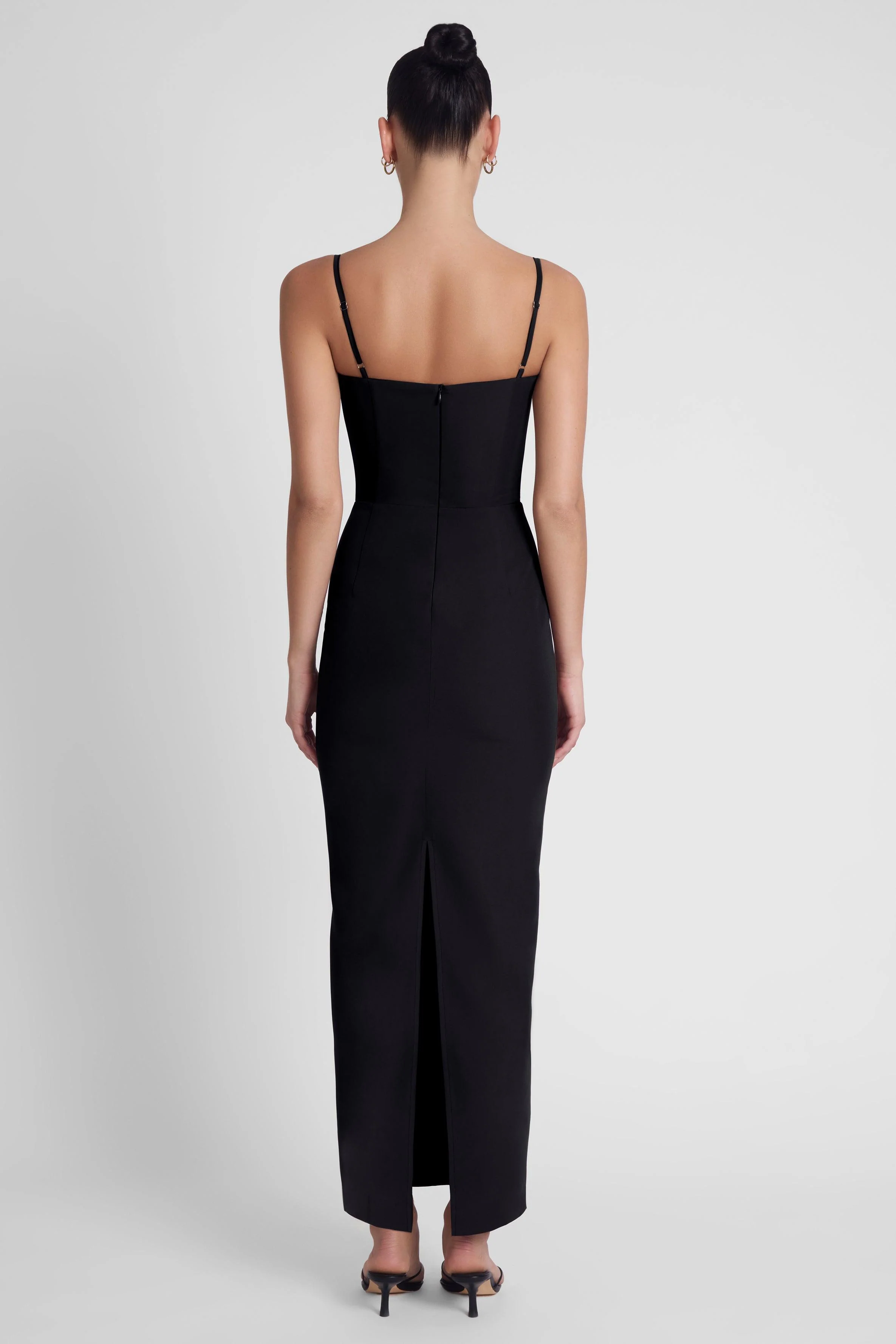 Belle Bustier Midi Dress - Black - Image 3