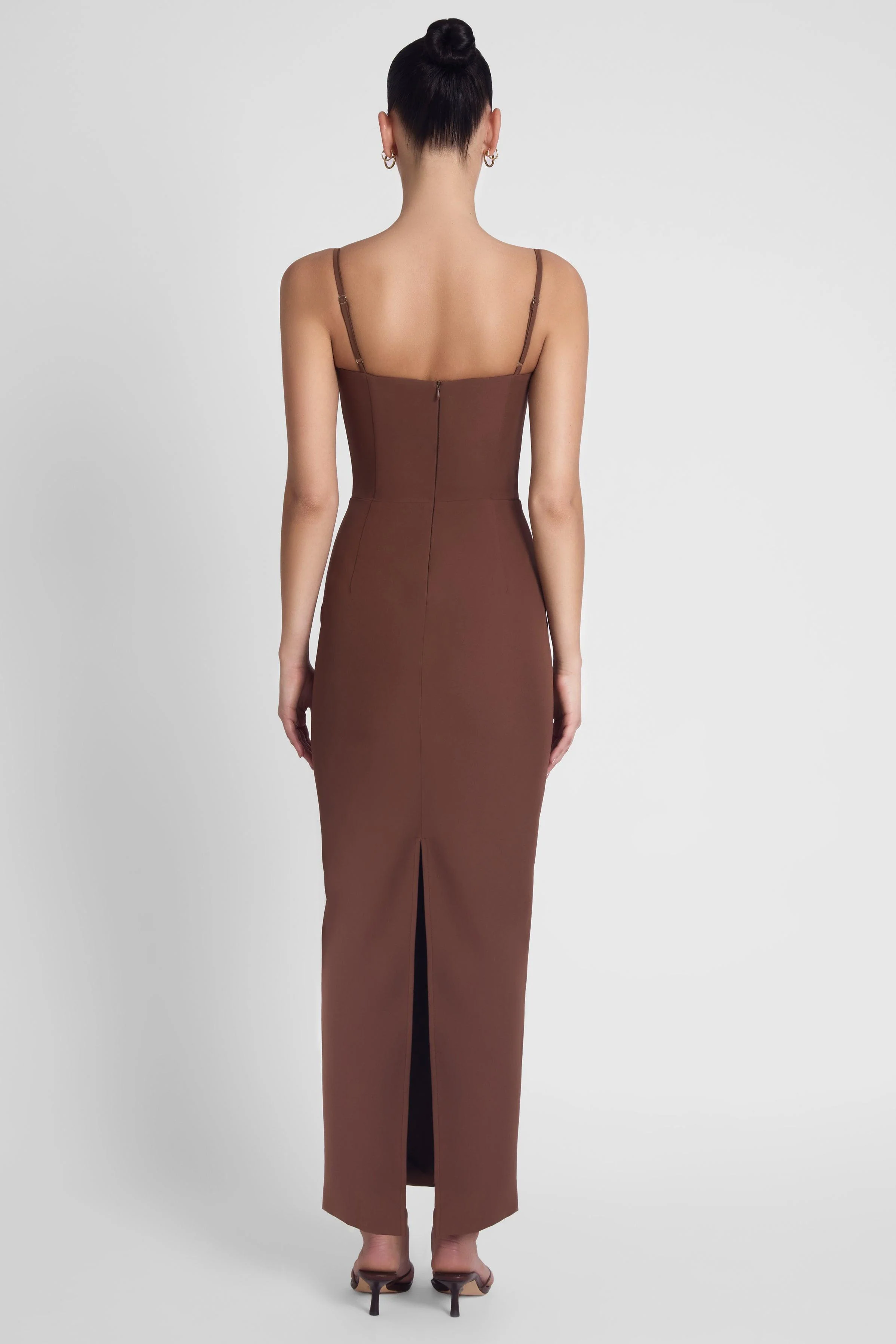 Belle Bustier Midi Dress - Brown - Image 4