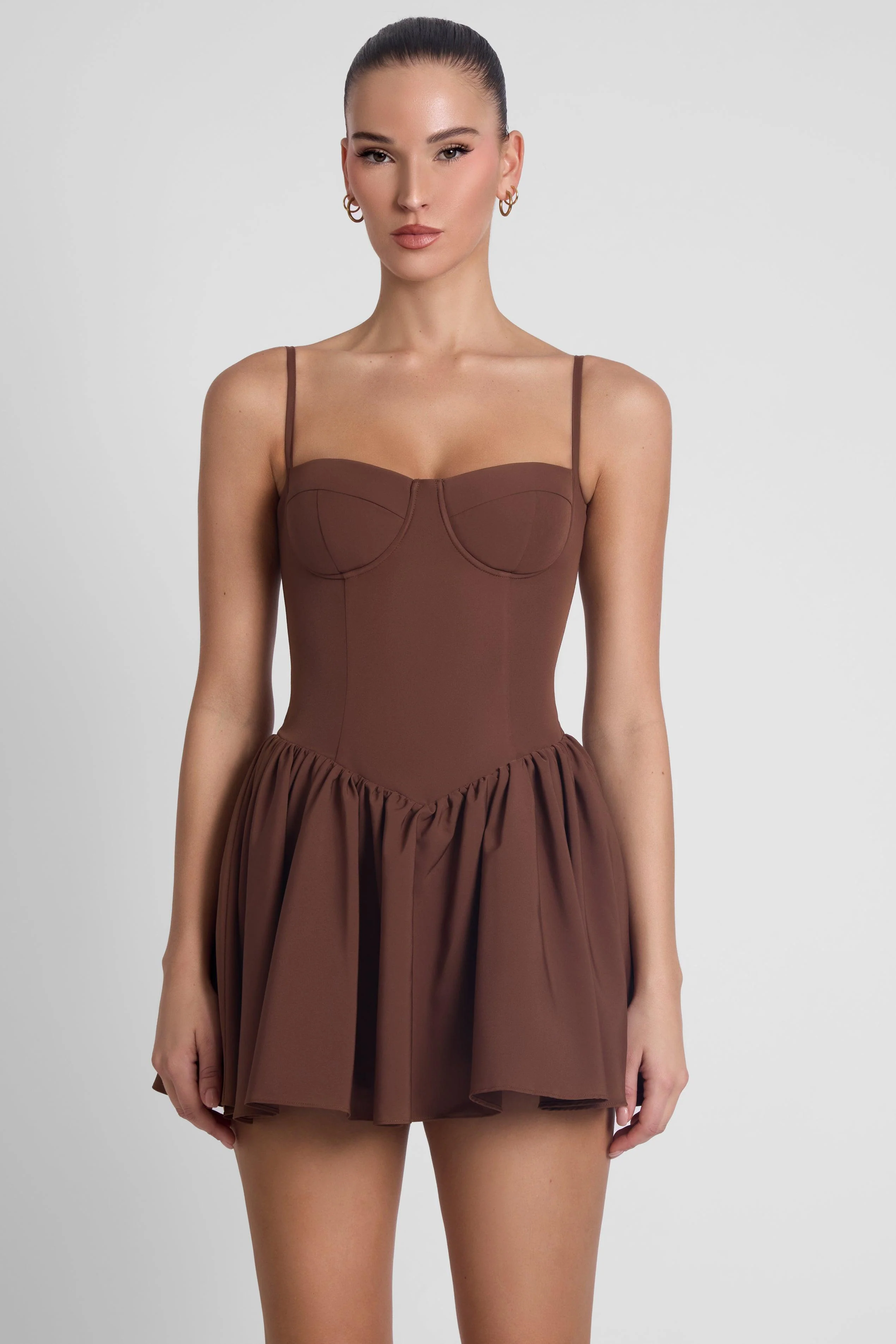 Bellini Bustier Mini Dress - Brown - Image 4