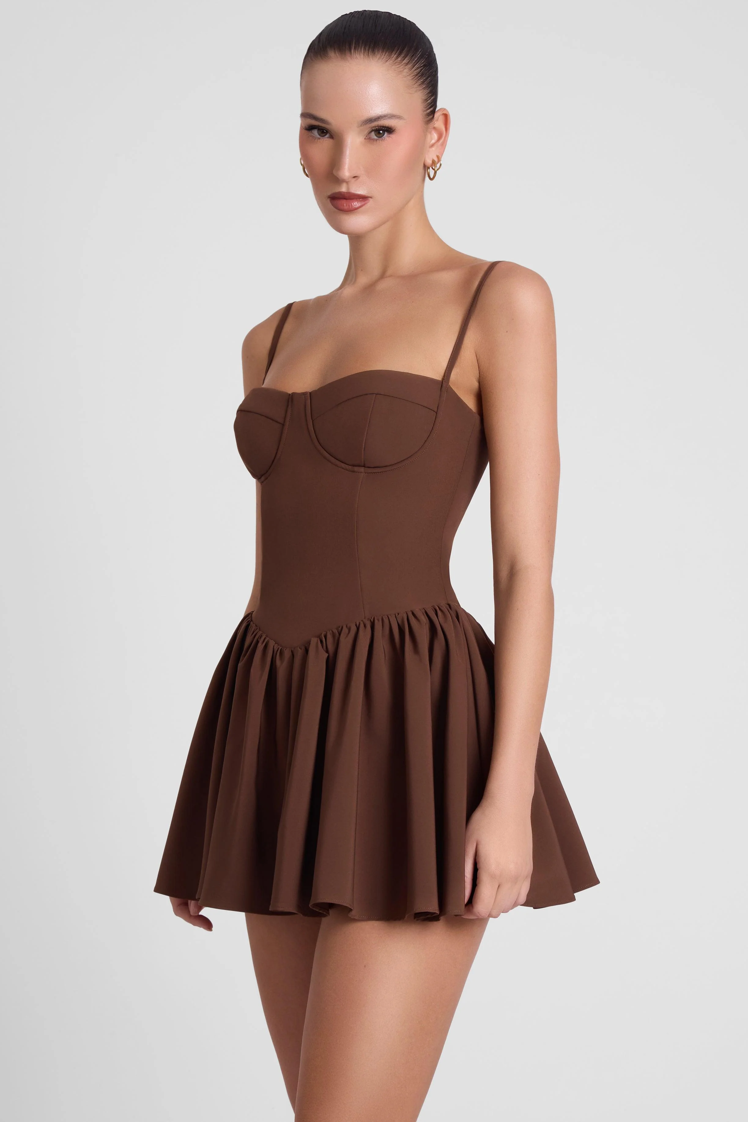 Bellini Bustier Mini Dress - Brown - Image 7