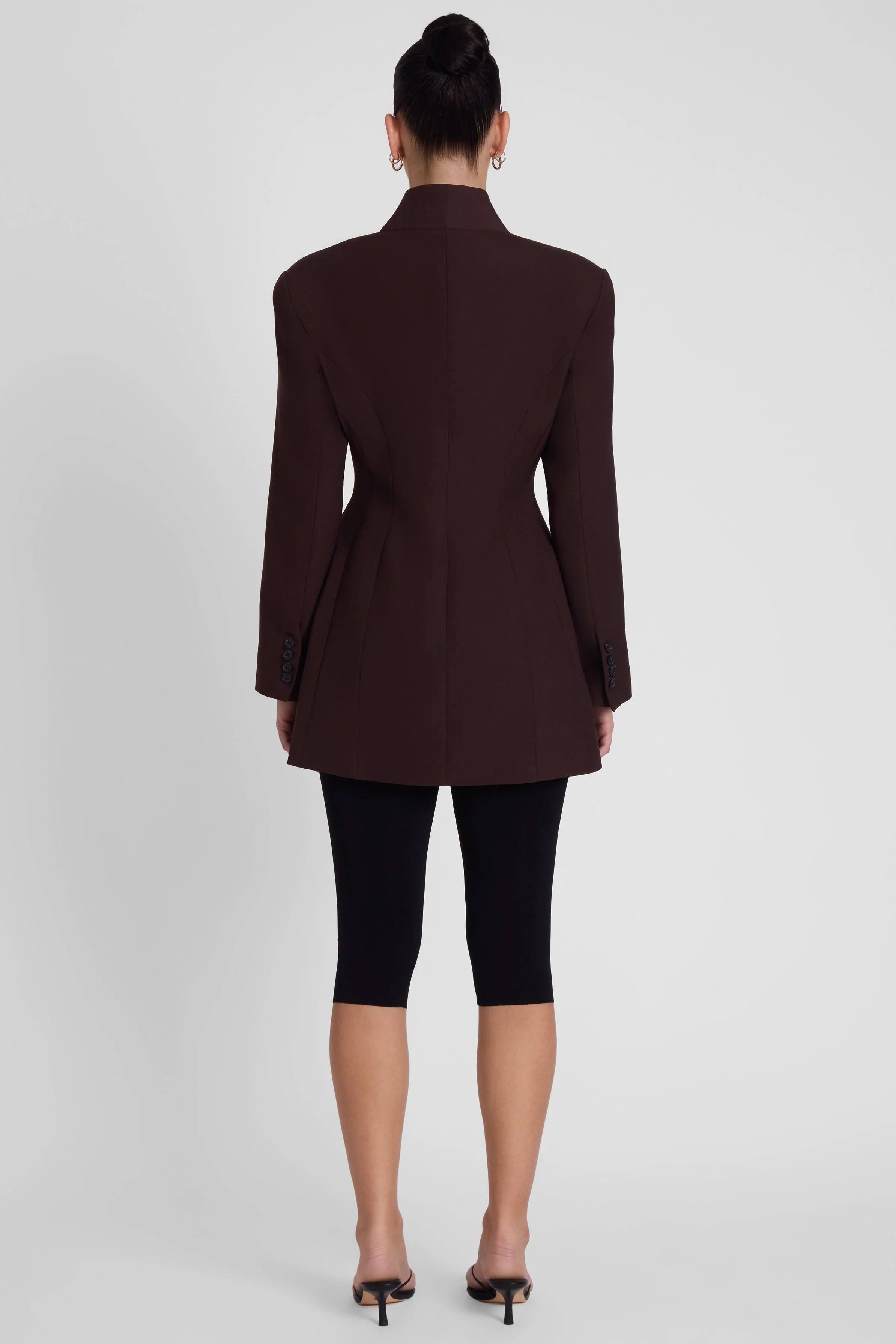 Cairo Hourglass Belted Coat - Chocolate Brown - Image 6