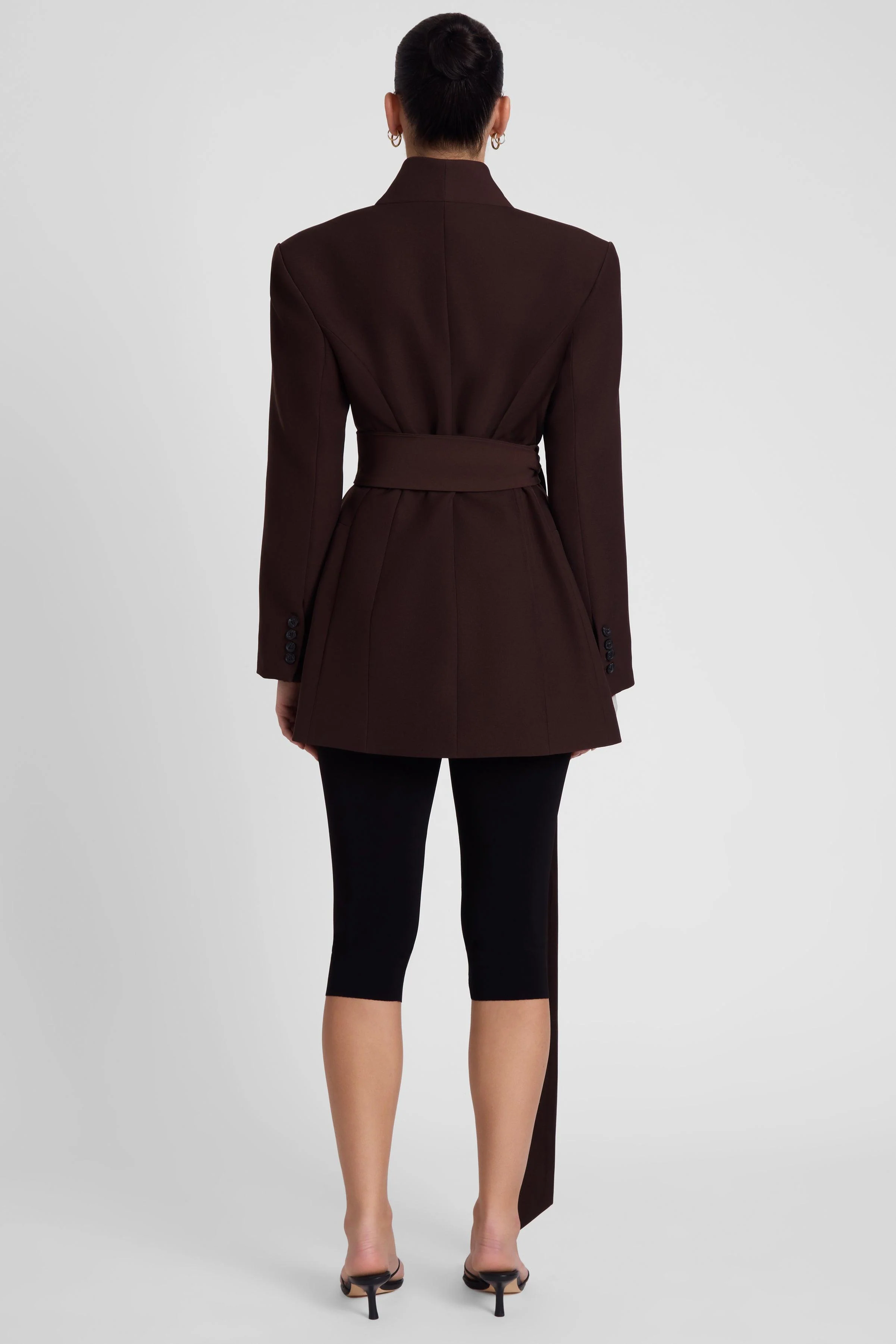 Cairo Hourglass Belted Coat - Chocolate Brown - Image 7