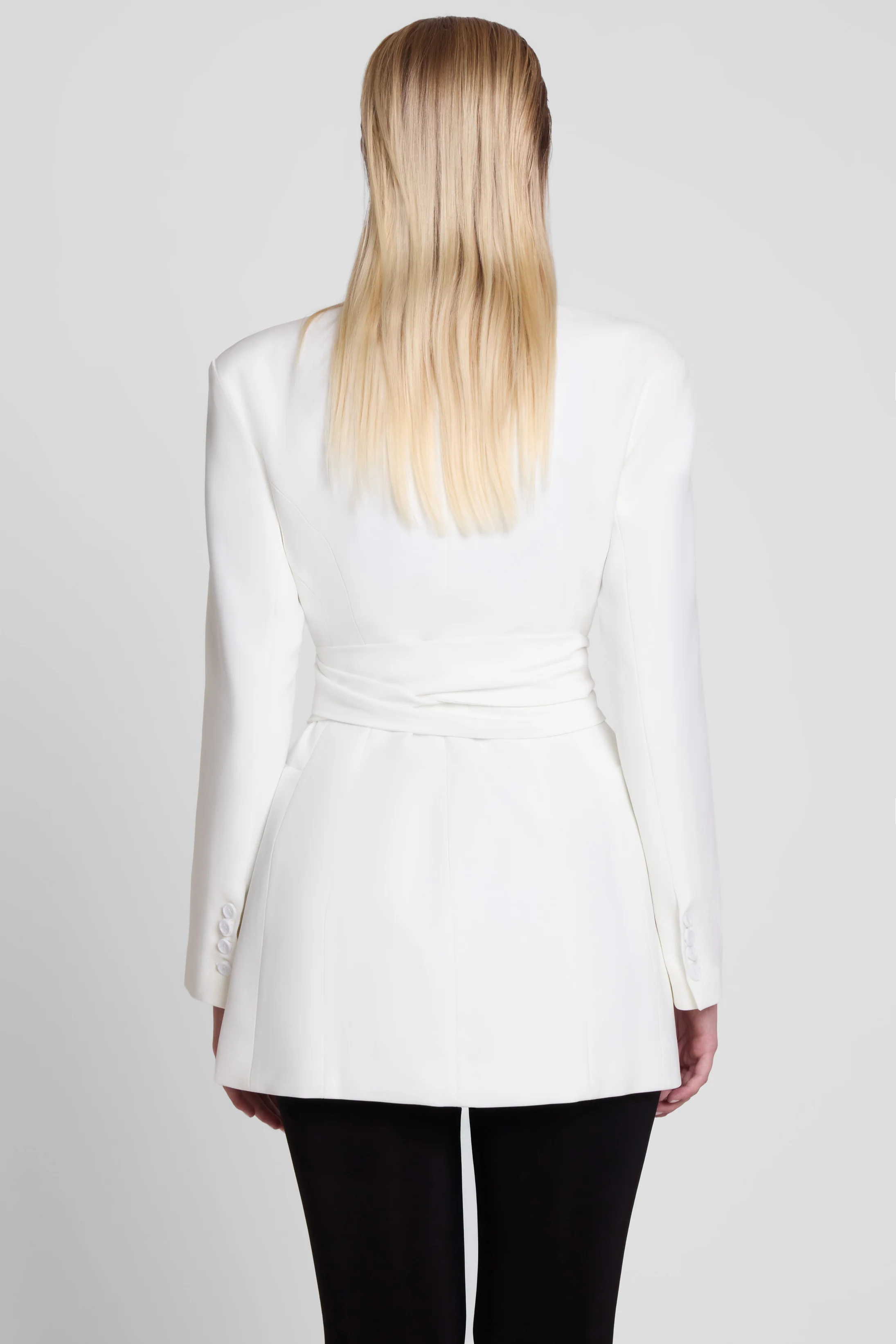 Cairo Hourglass Belted Coat - White - Image 5