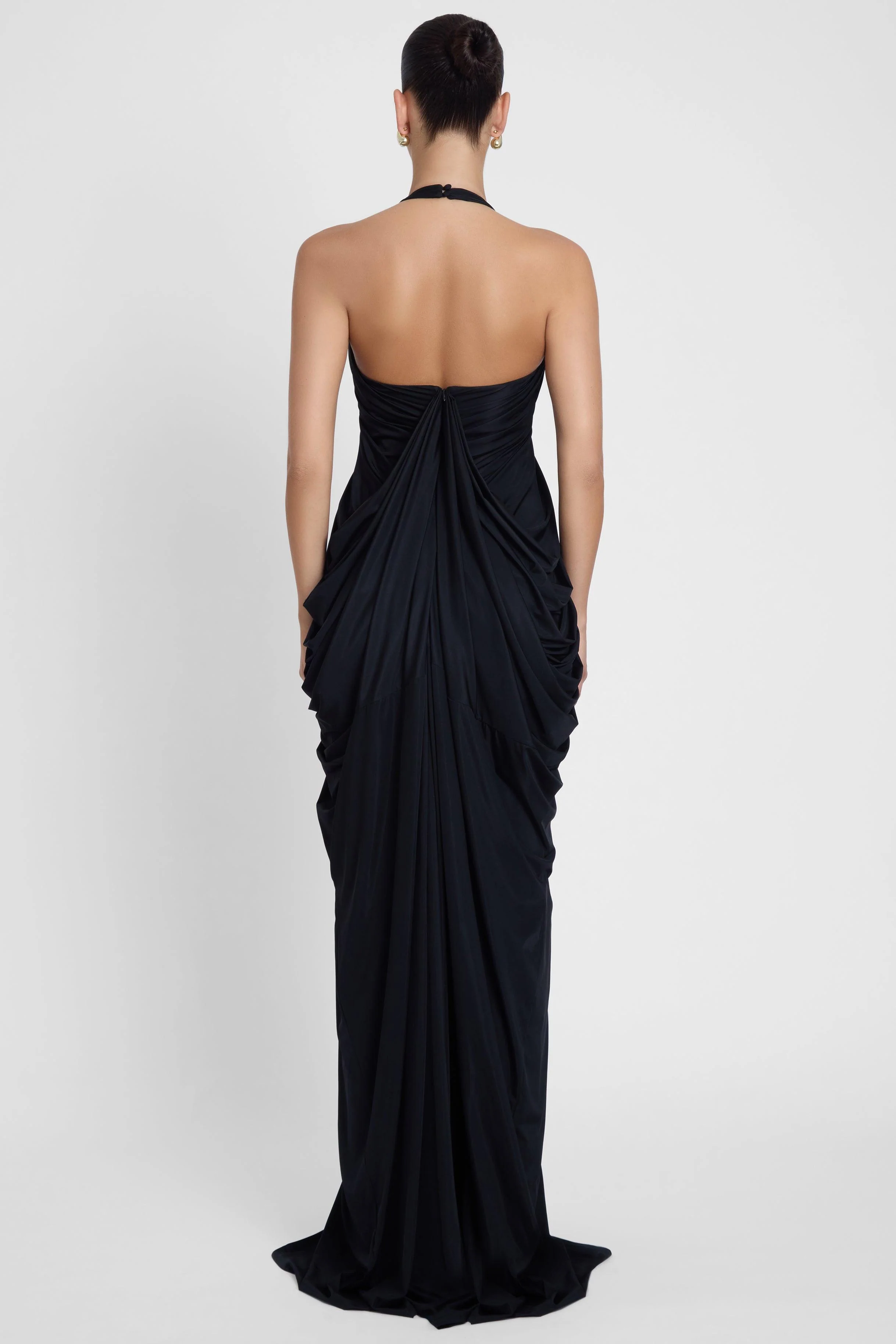Cascade Drape Gown - Black - Image 6