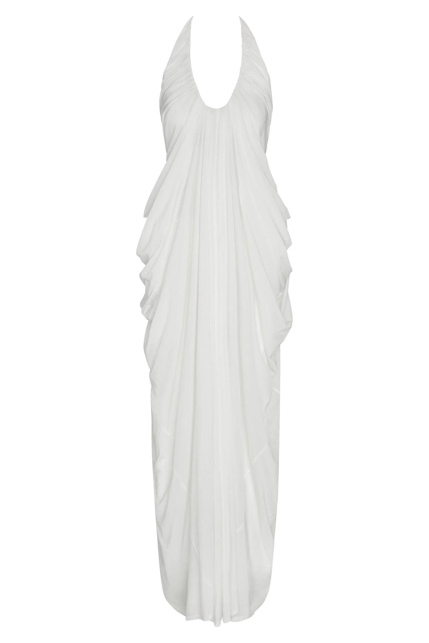 Cascade Drape Gown - White - Image 14