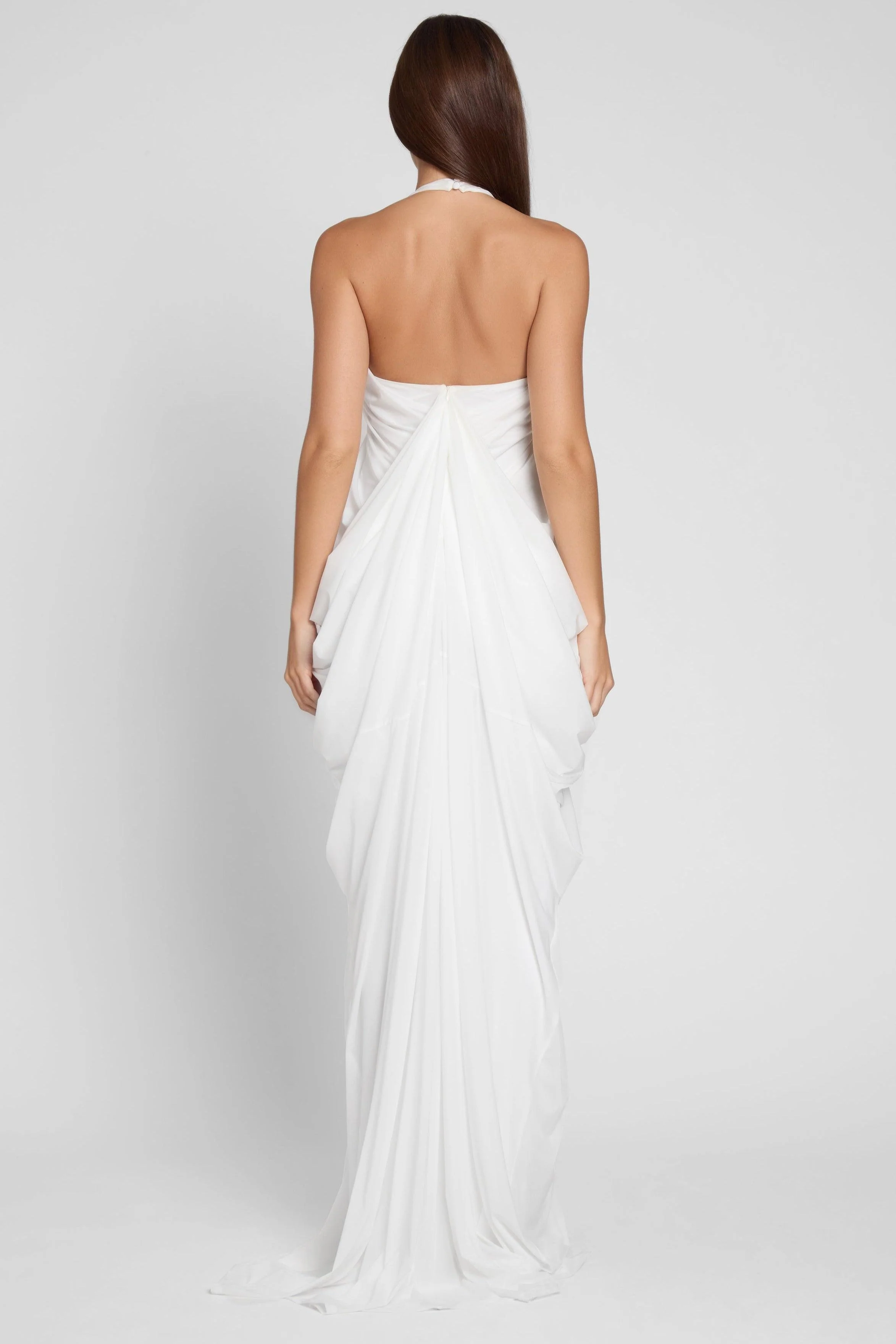 Cascade Drape Gown - White - Image 9