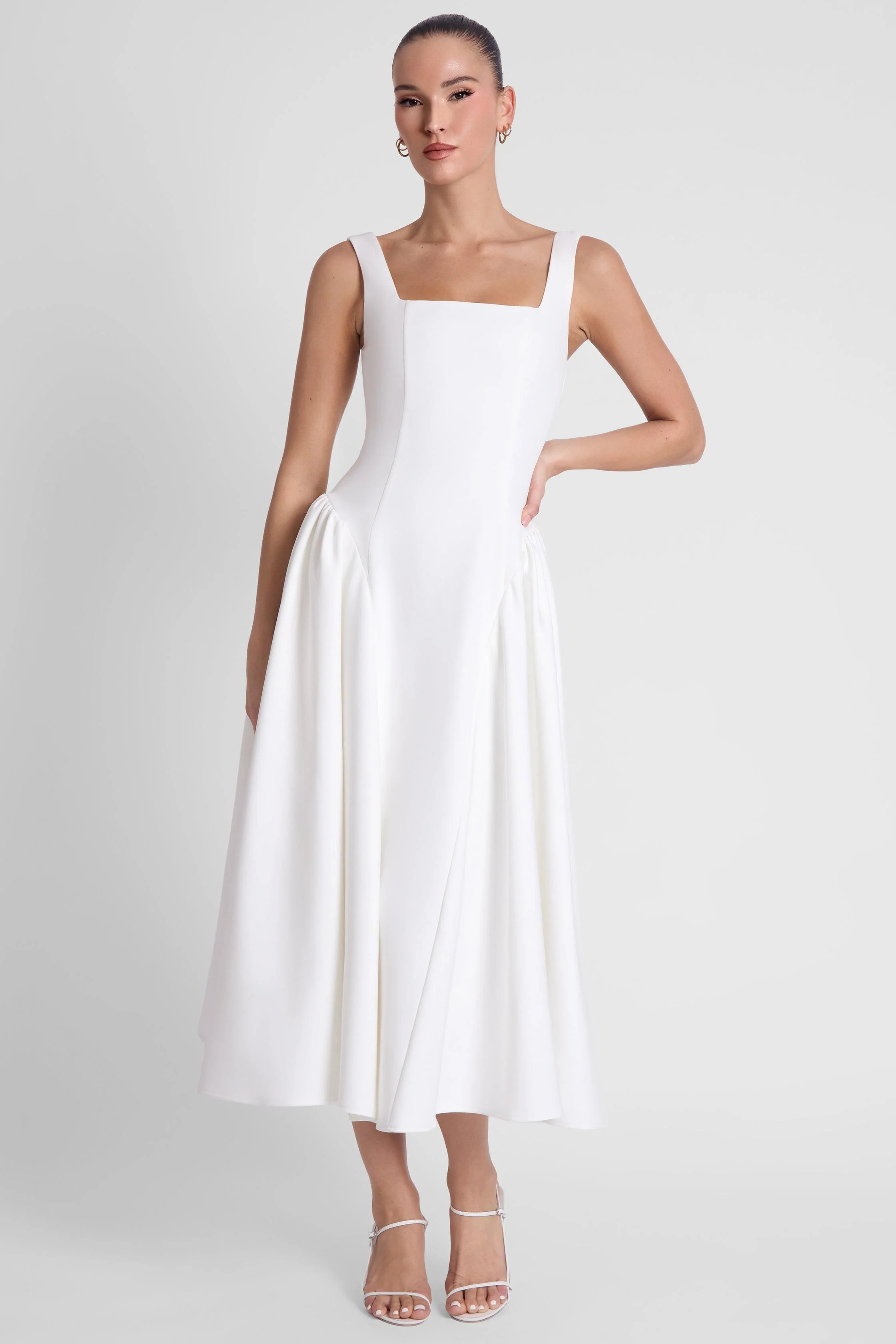 Chloe Corset Midi Dress - White - Image 3