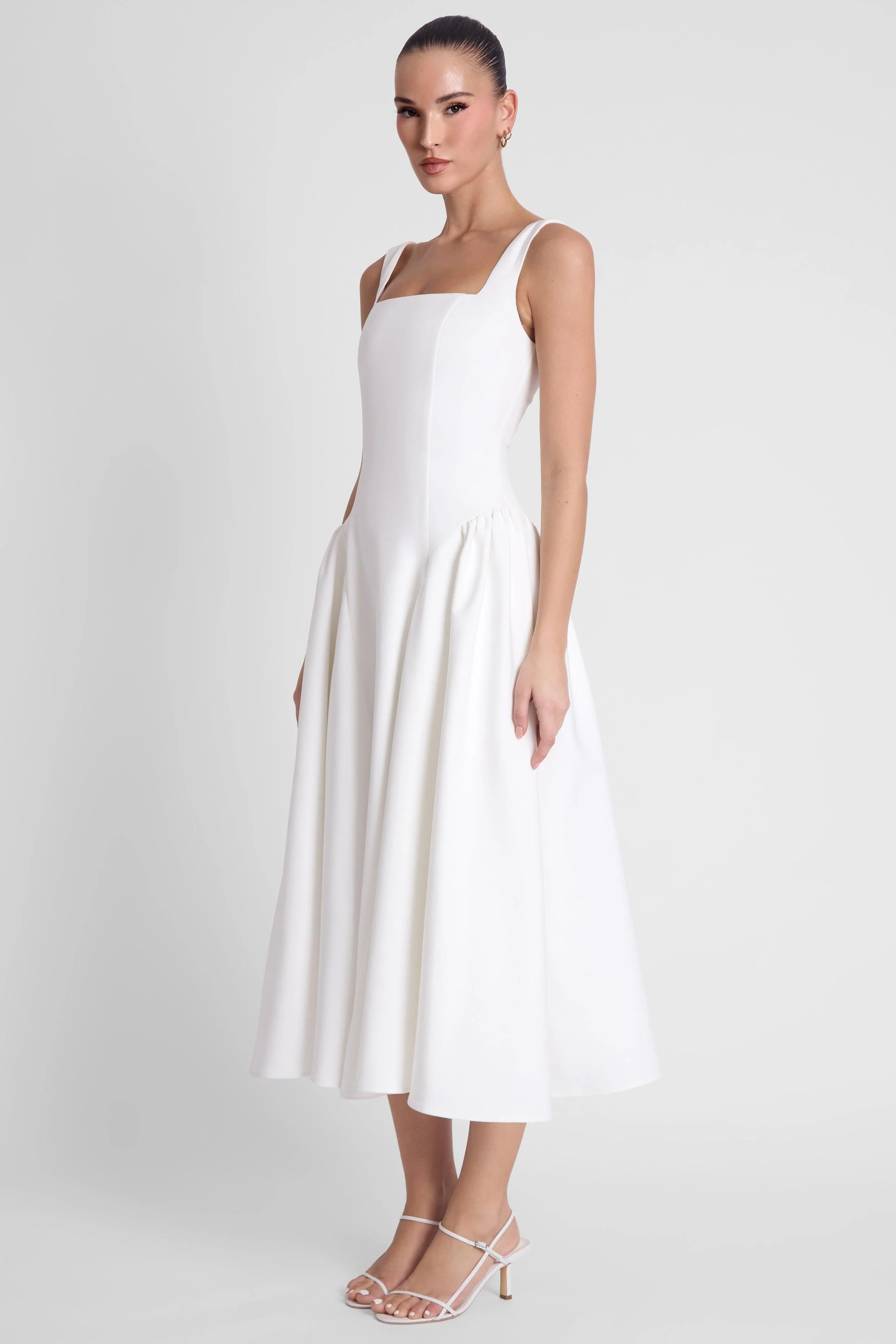 Chloe Corset Midi Dress - White - Image 4