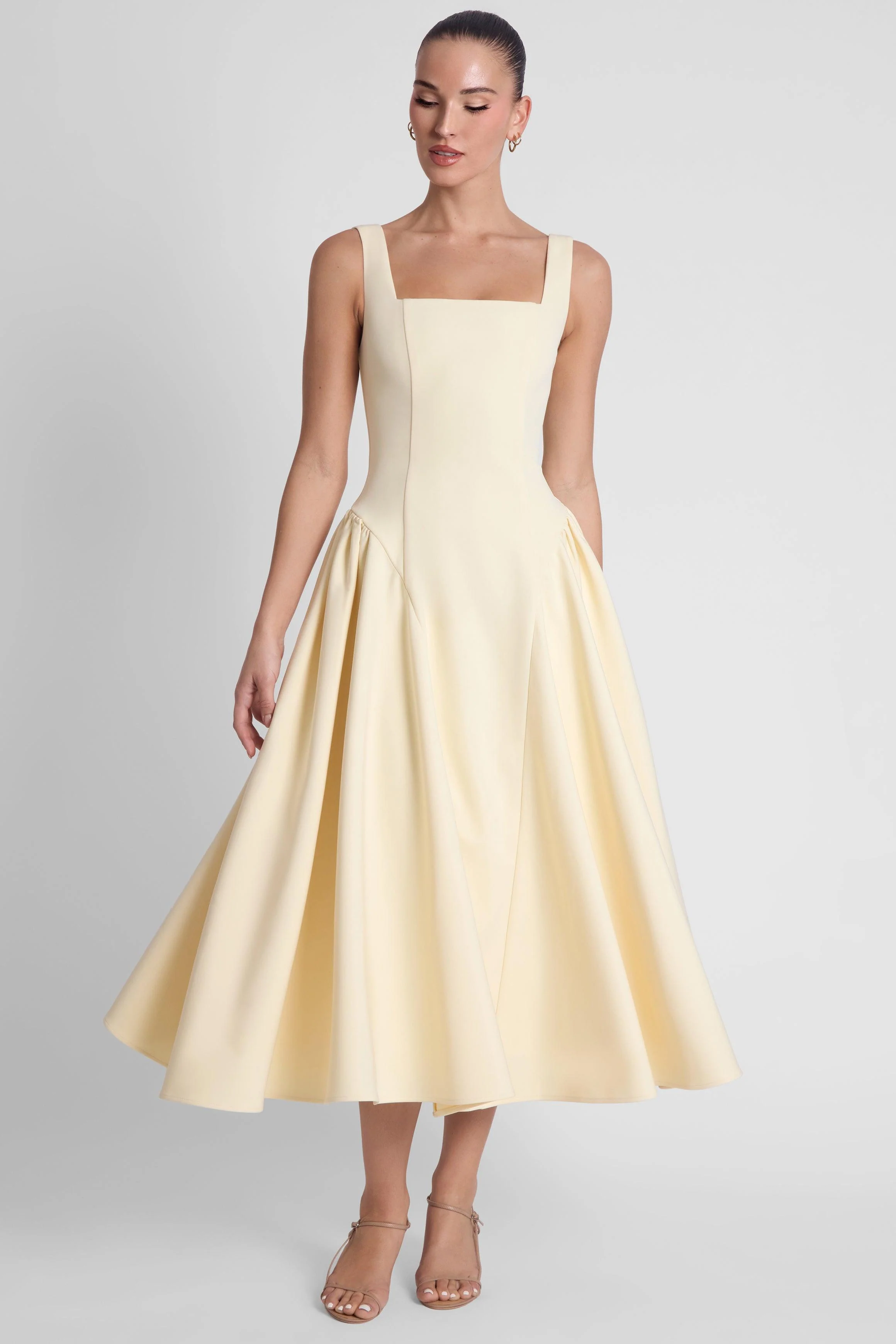 Chloe Corset Midi Dress - Yellow - Image 3