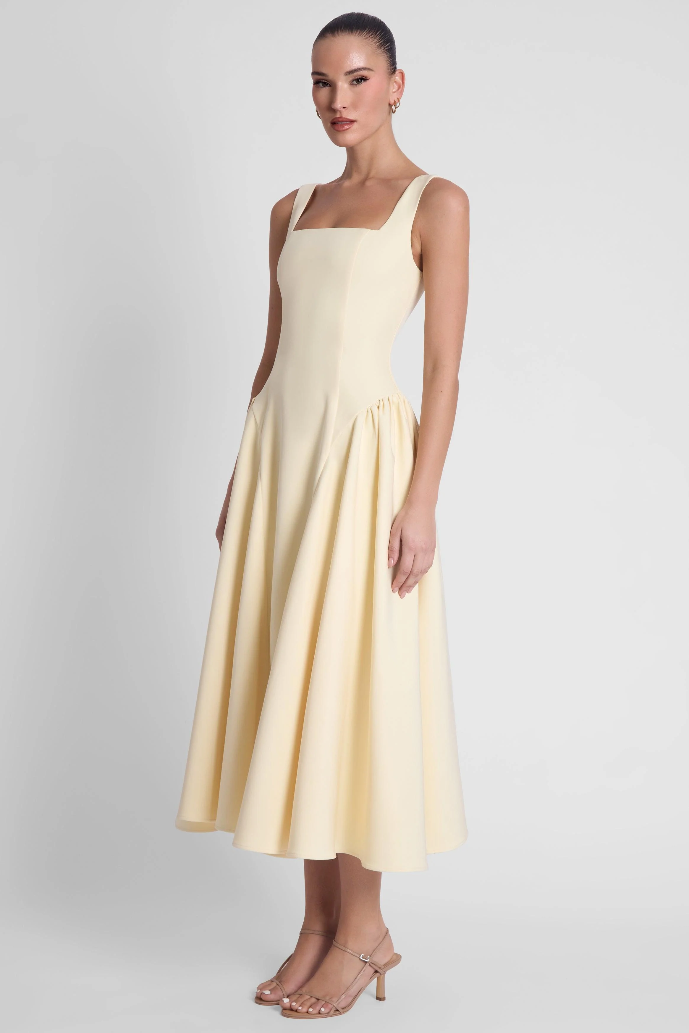 Chloe Corset Midi Dress - Yellow - Image 4