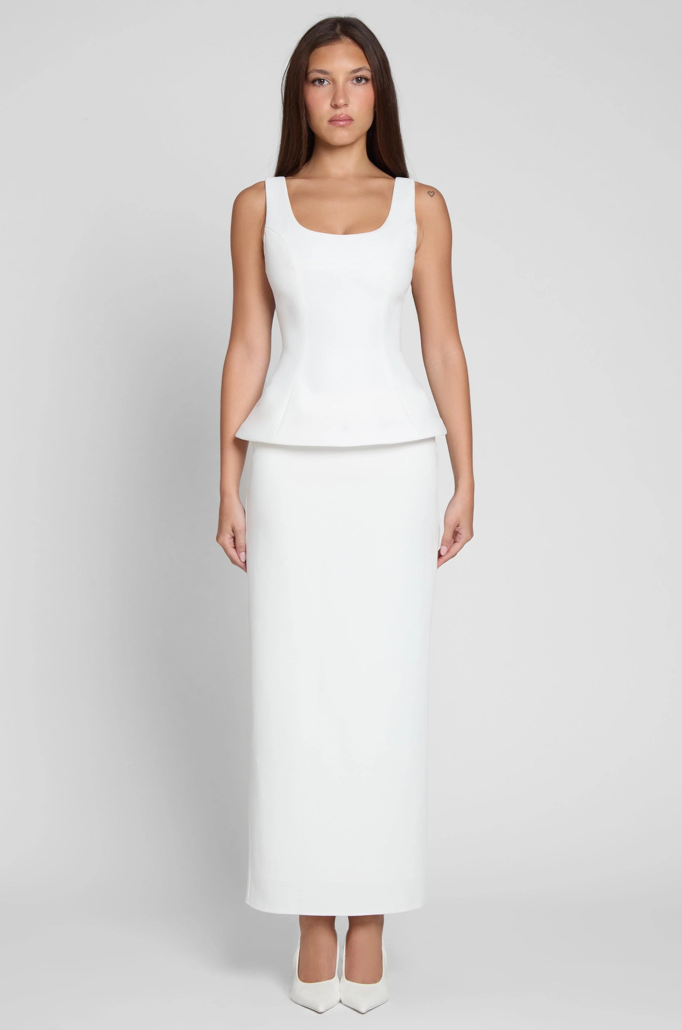 Classic Column Maxi Skirt - White - Image 3