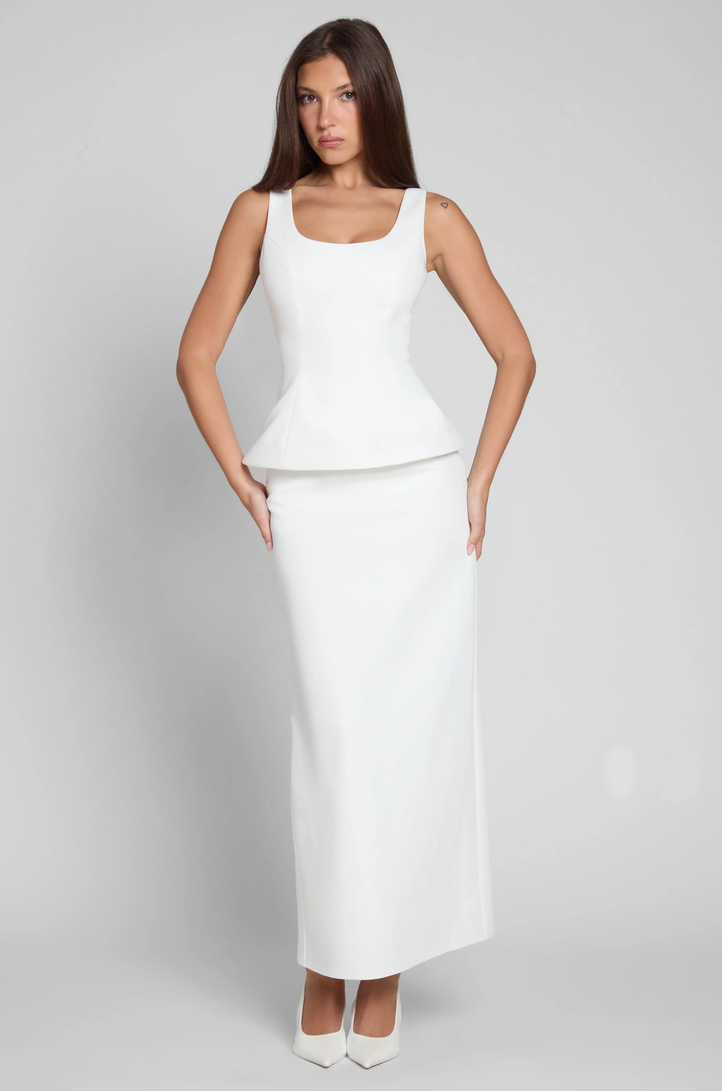 Classic Column Maxi Skirt - White - Image 4
