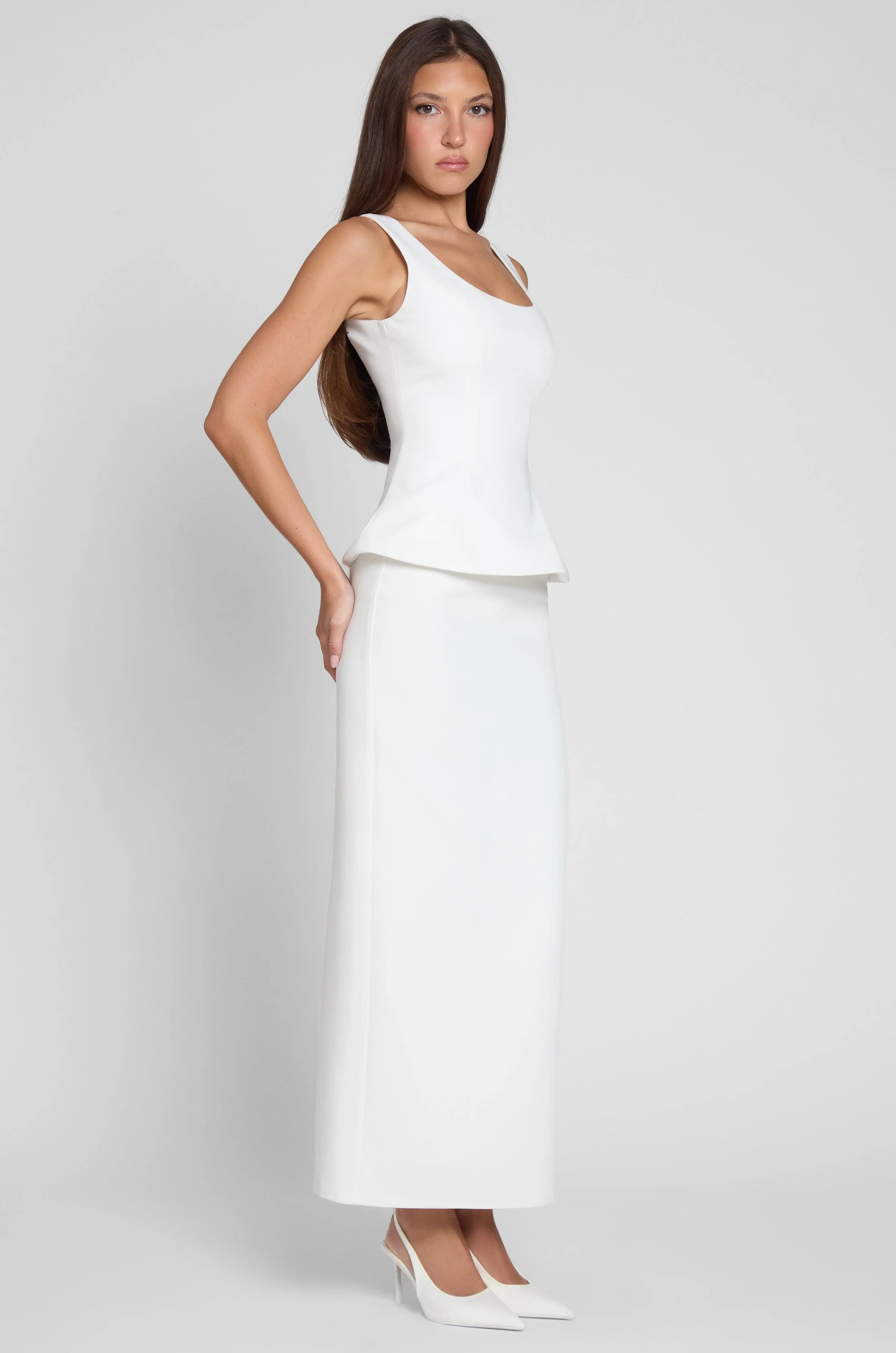 Classic Column Maxi Skirt - White - Image 5