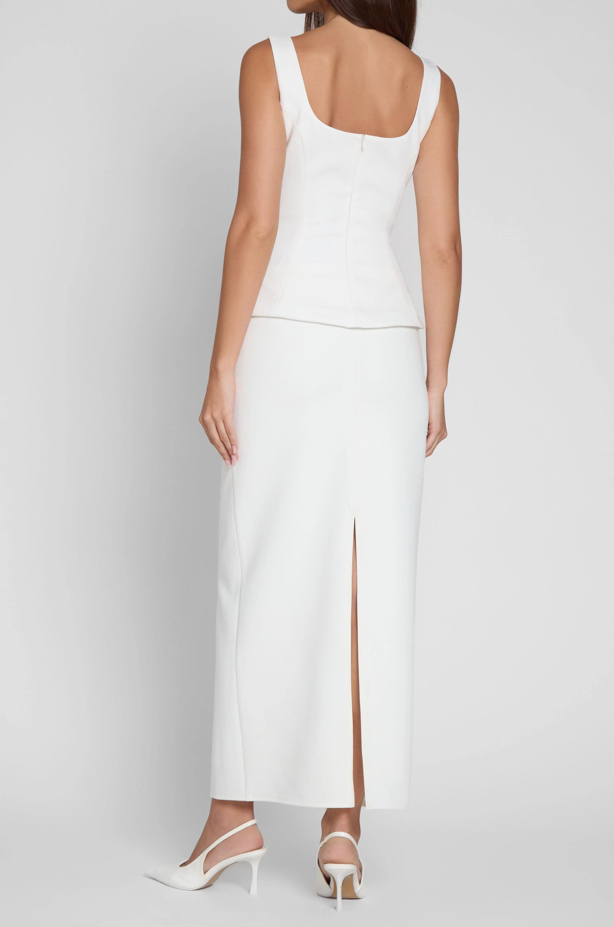 Classic Column Maxi Skirt - White - Image 6