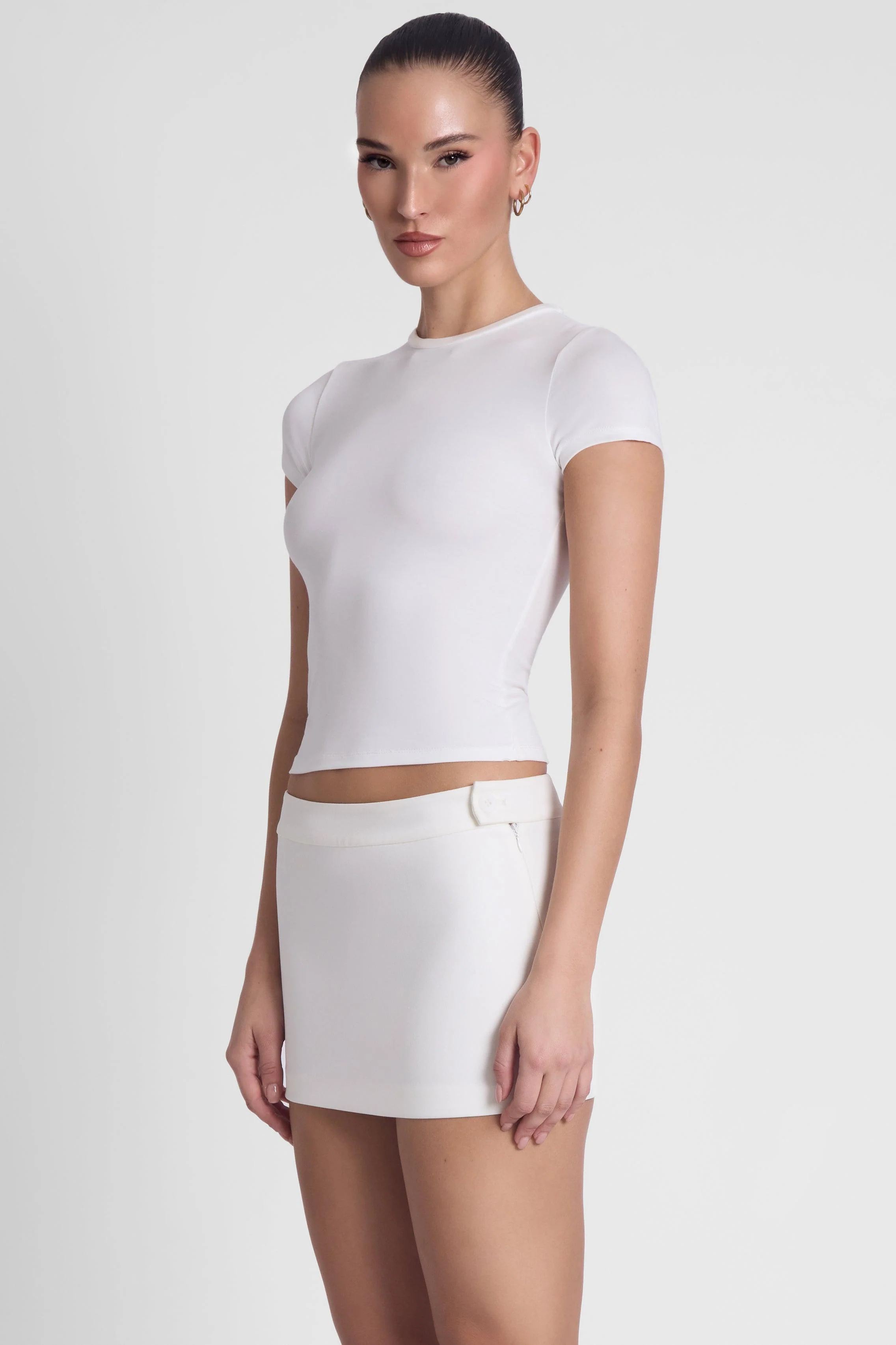 Classic Column Micro Mini Skirt - White - Image 3