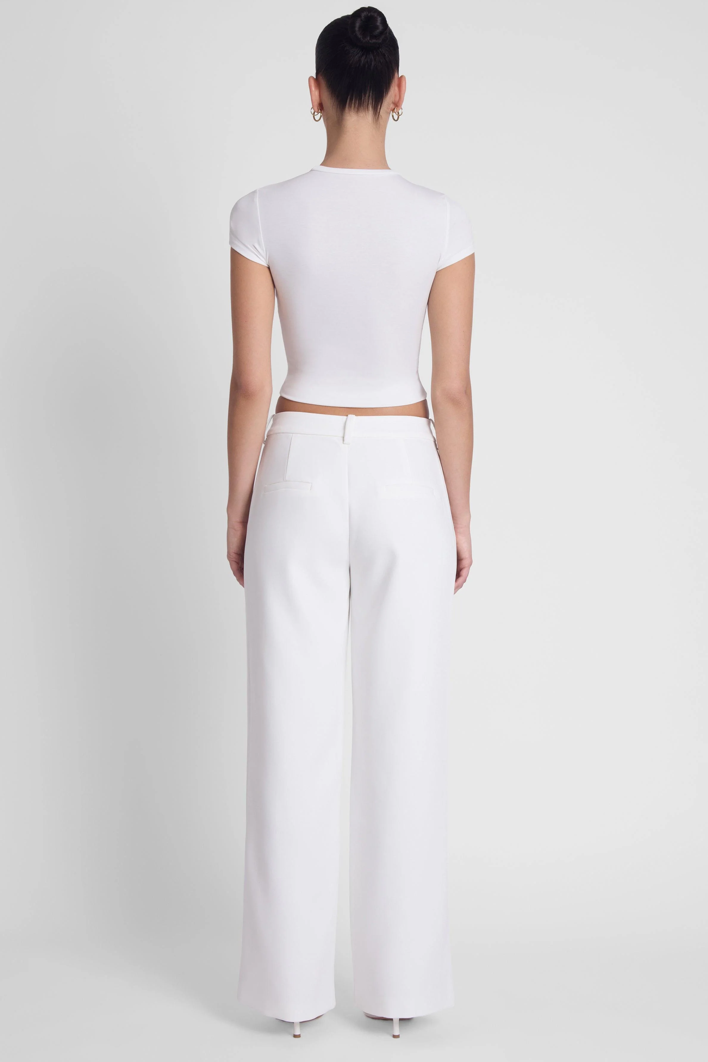 Classic Column Straight Trousers - White - Image 4