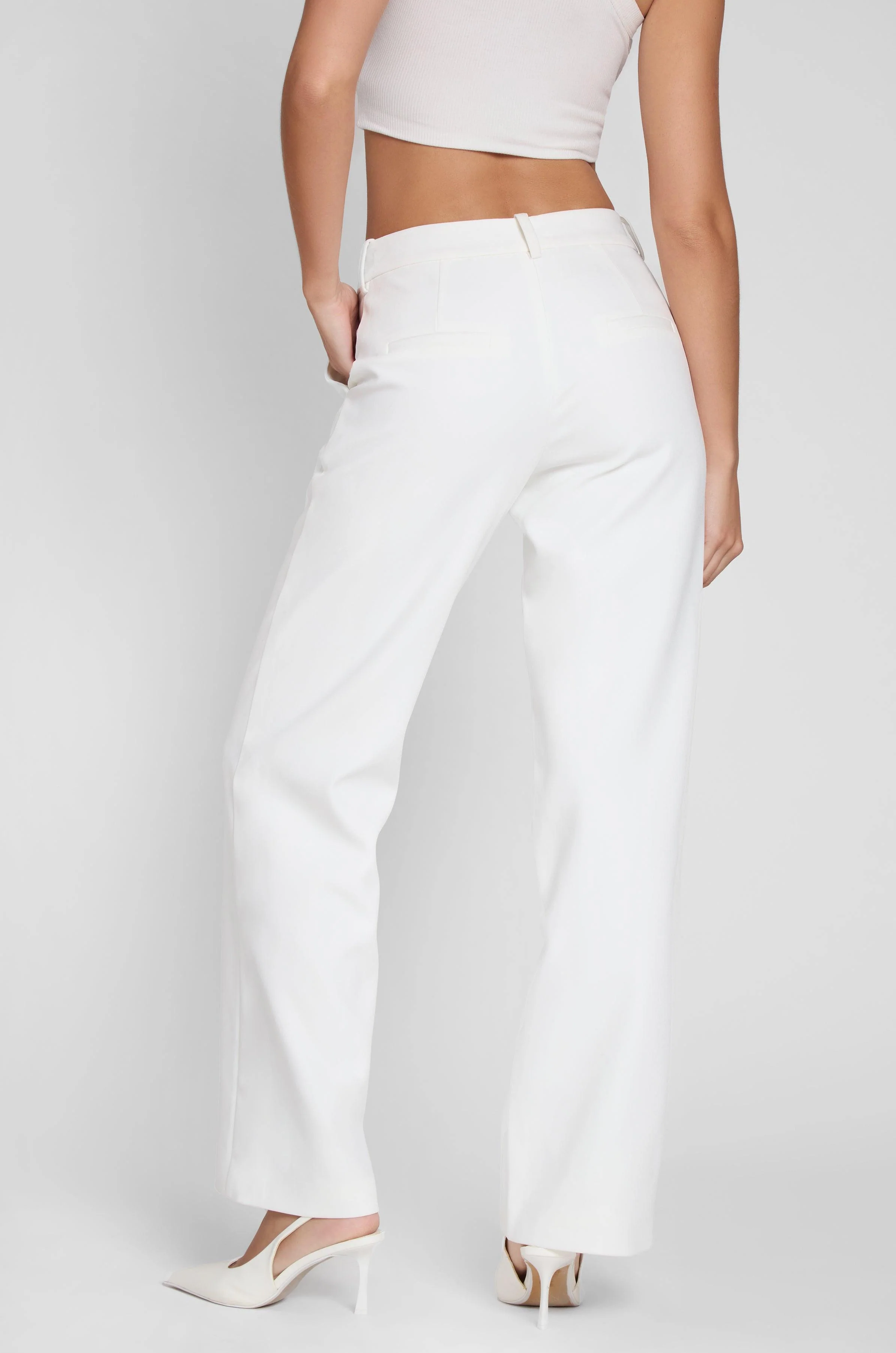 Classic Column Straight Trousers - White - Image 7