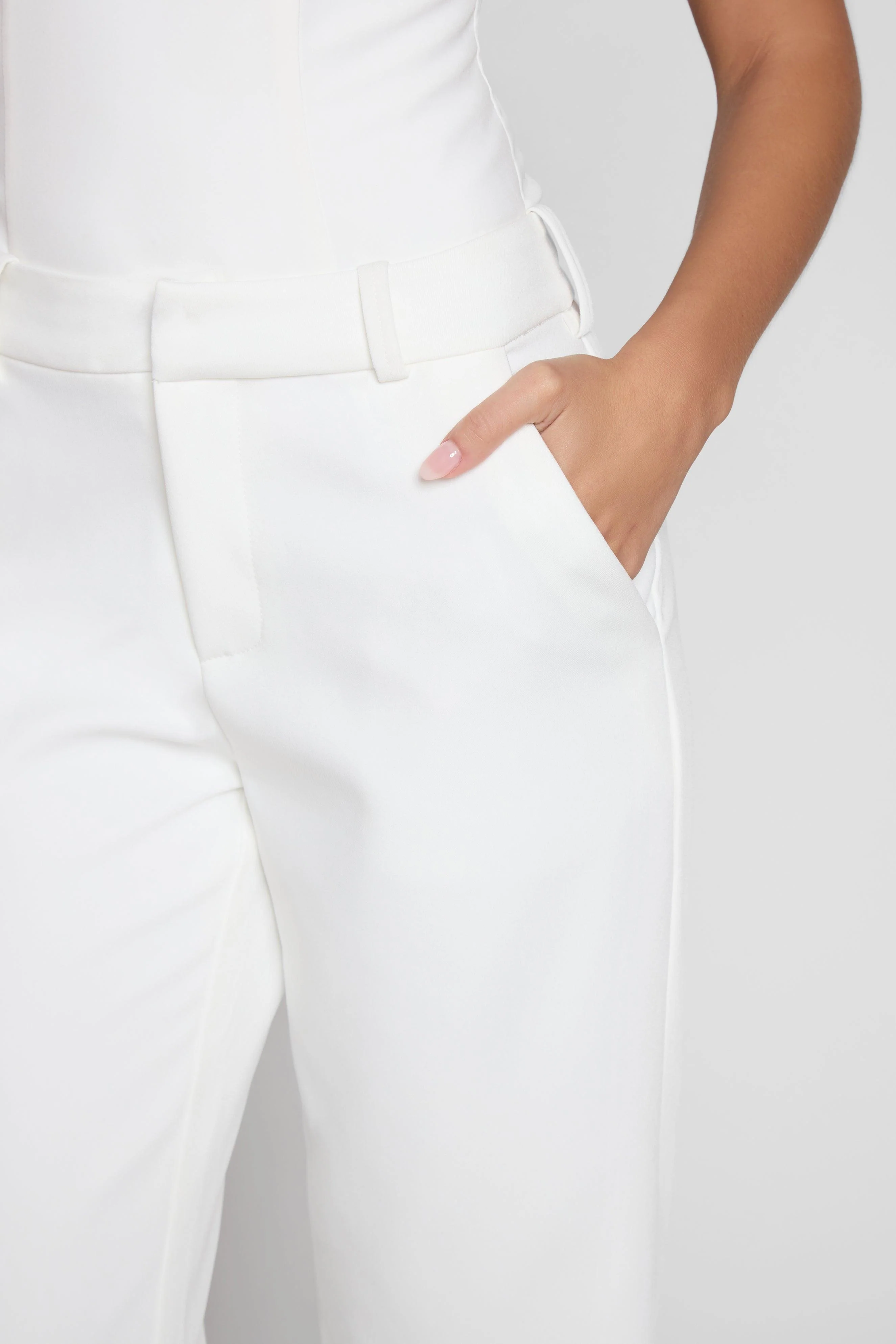 Classic Column Straight Trousers - White - Image 8
