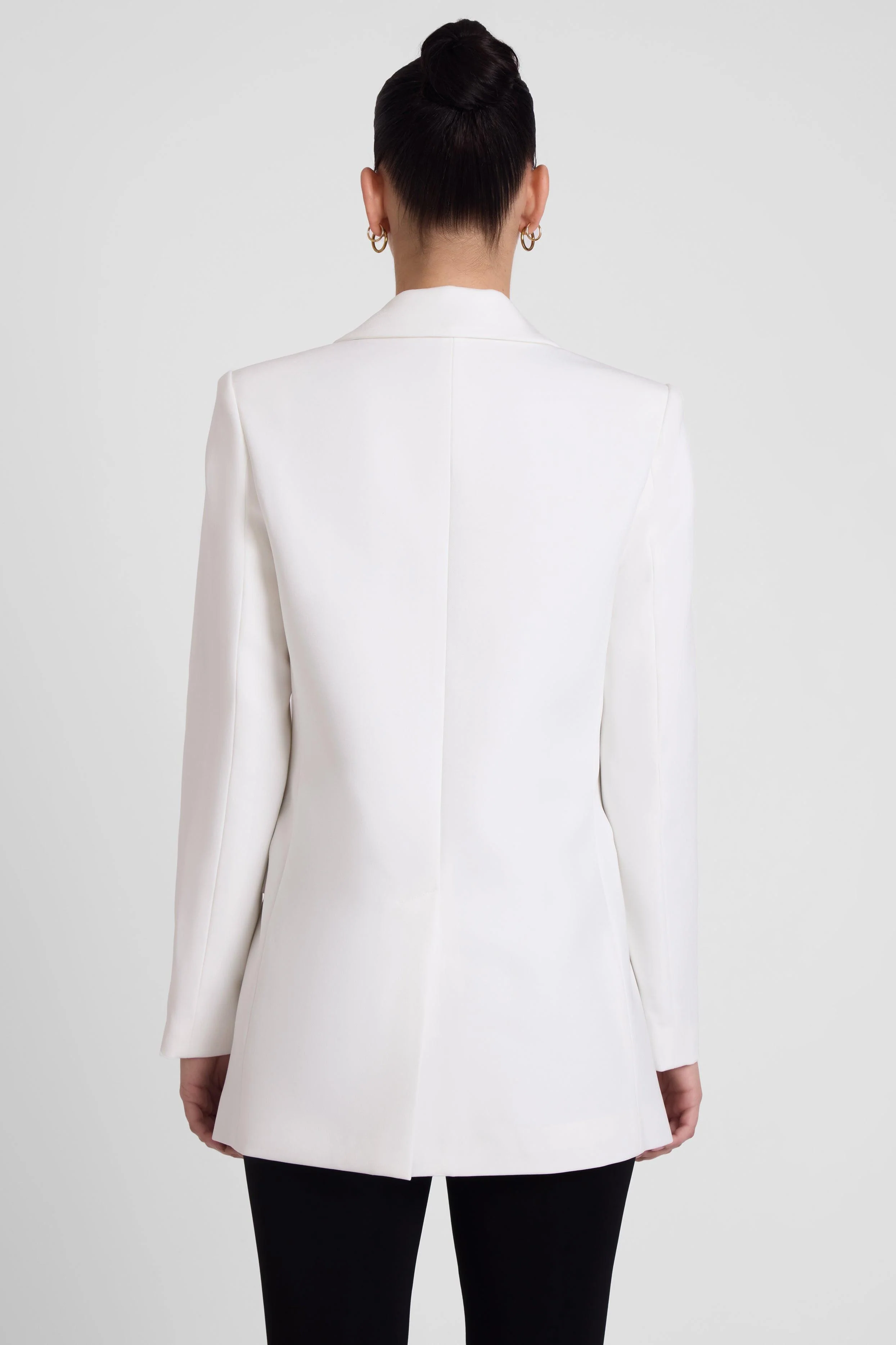 Classic Column Tailored Belted Blazer - White - Image 8
