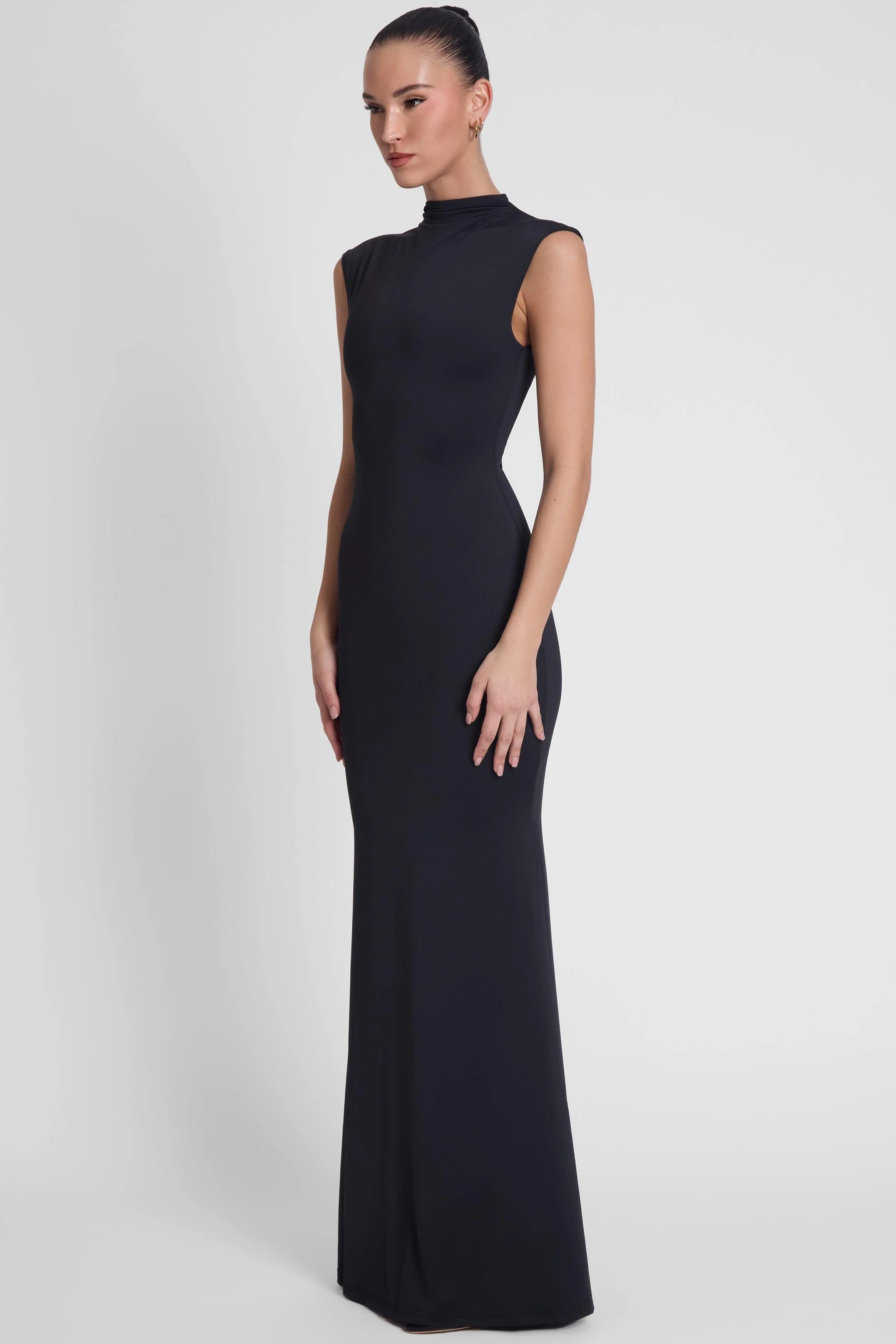 Como Cap Sleeve Maxi Dress - Black - Image 3
