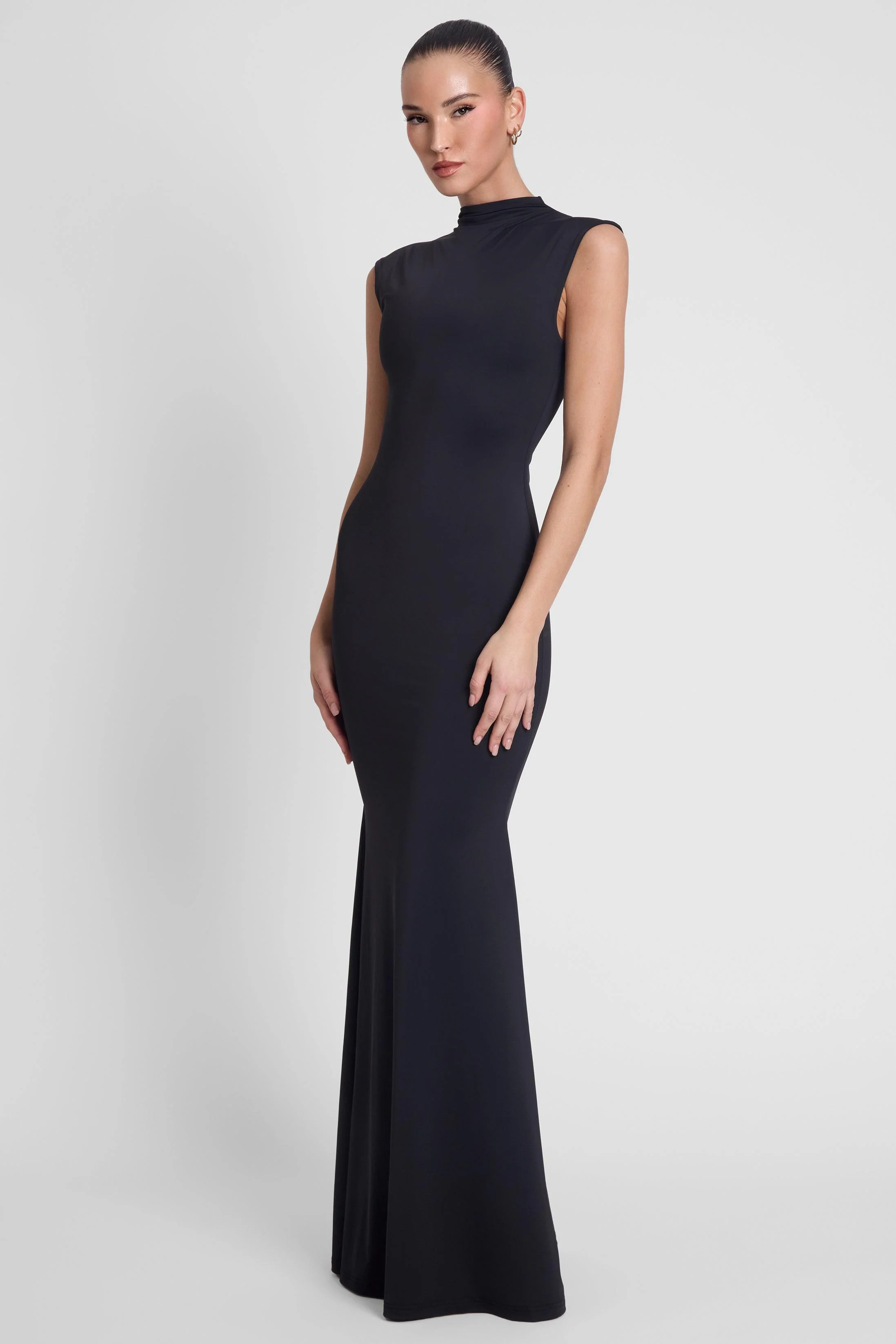 Como Cap Sleeve Maxi Dress - Black - Image 4