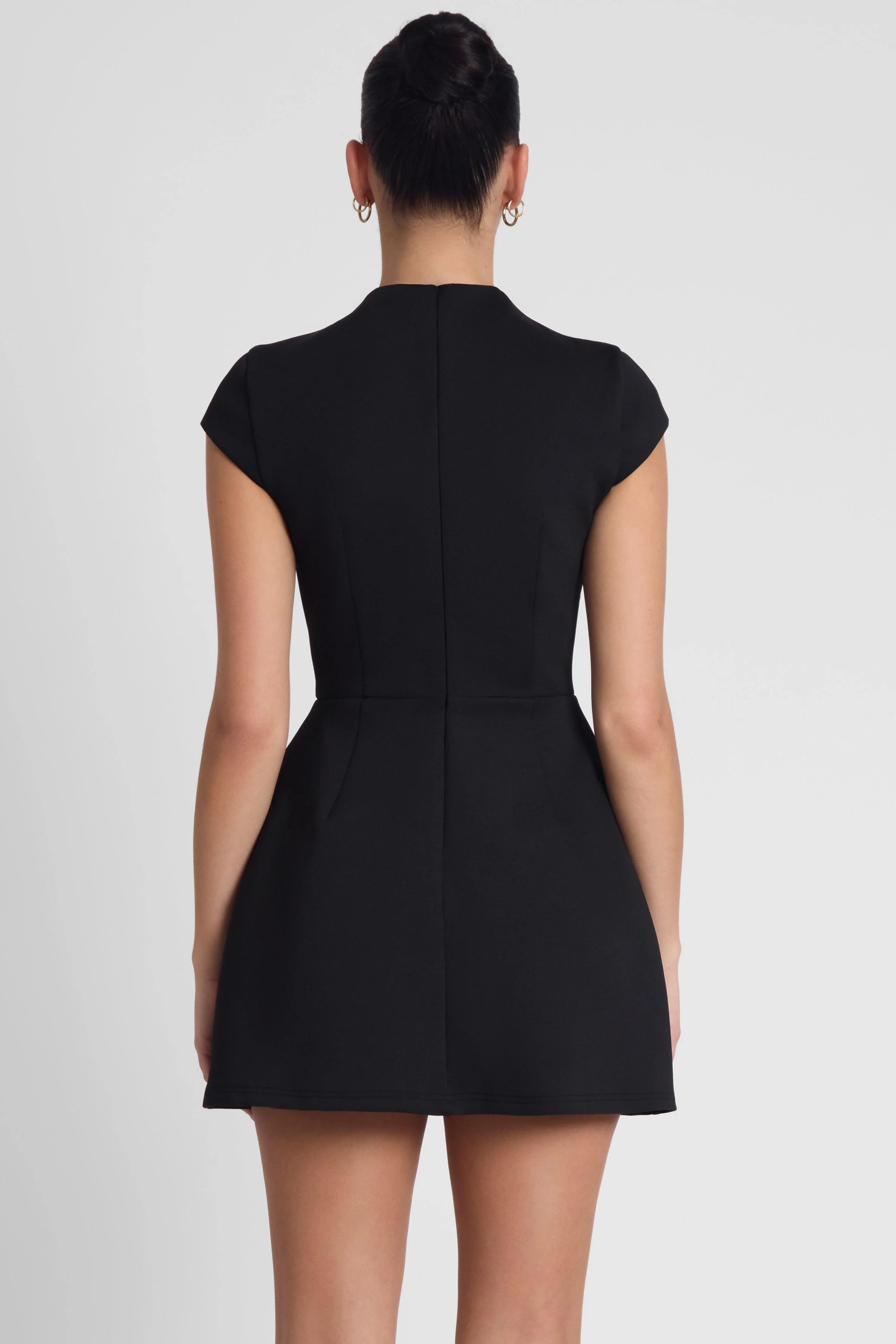 Cote Cap Sleeve Pocket Mini Dress - Black - Image 5