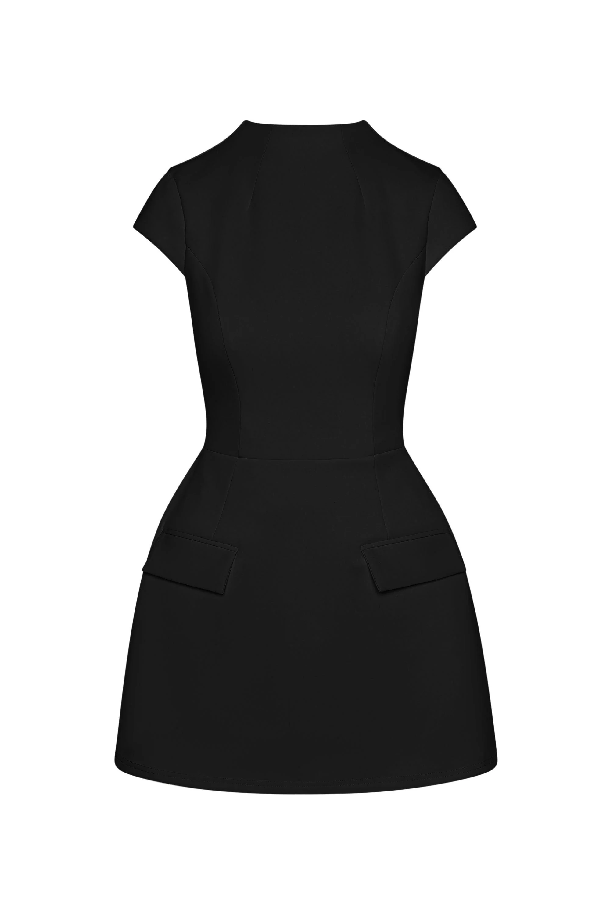Cote Cap Sleeve Pocket Mini Dress - Black - Image 7