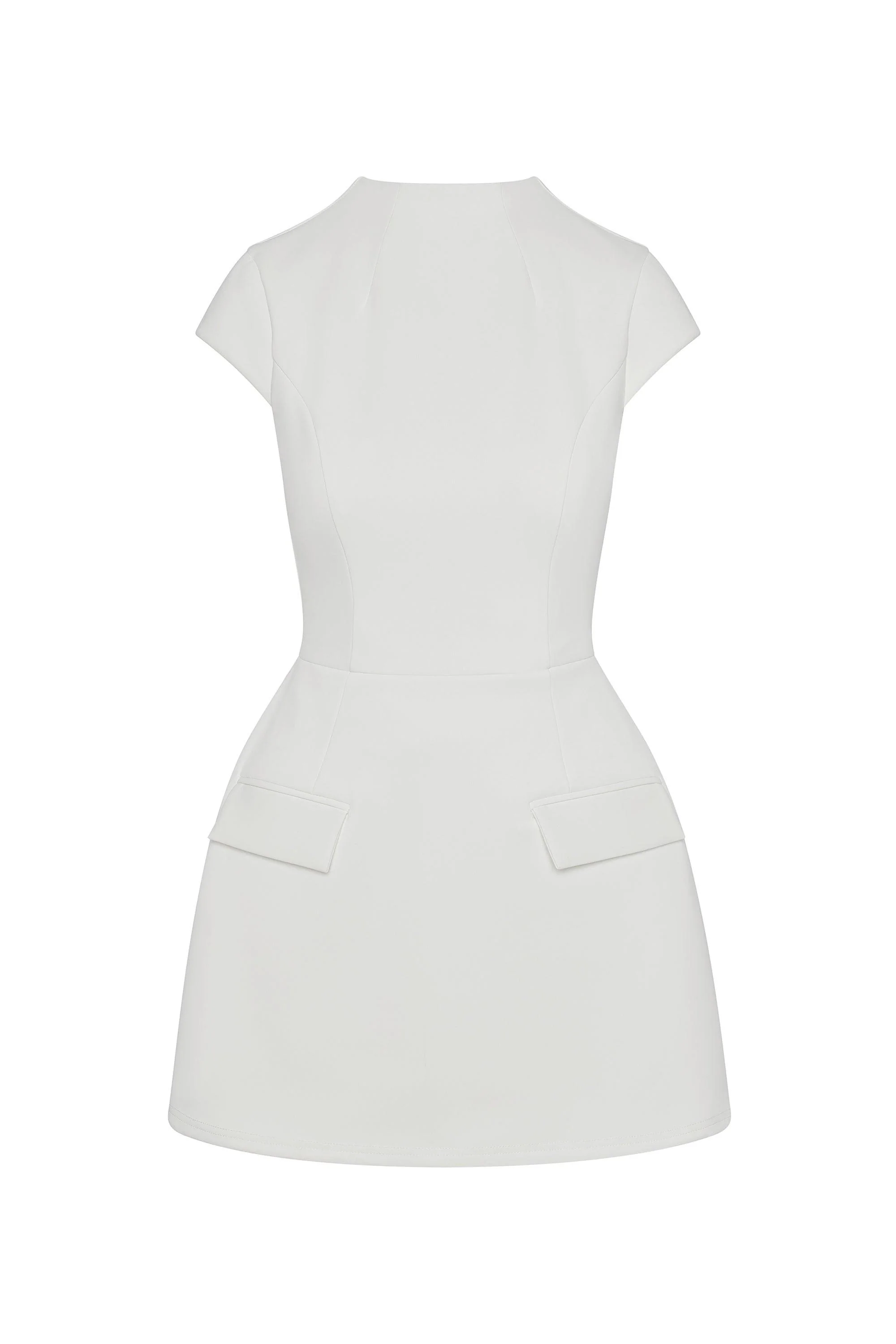 Cote Cap Sleeve Pocket Mini Dress - White - Image 6