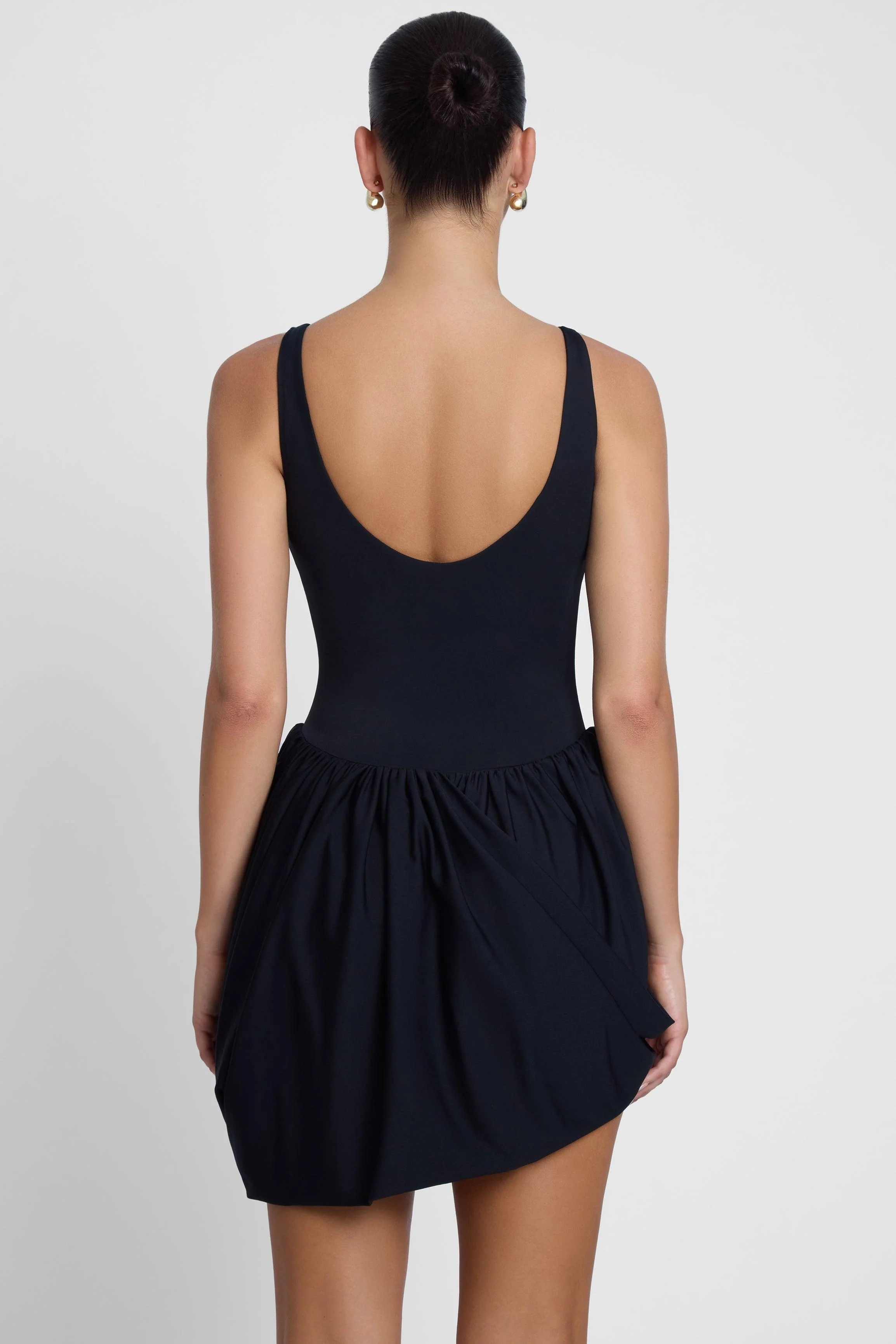 Dasia Sculpt Drape Mini Dress - Black - Image 5