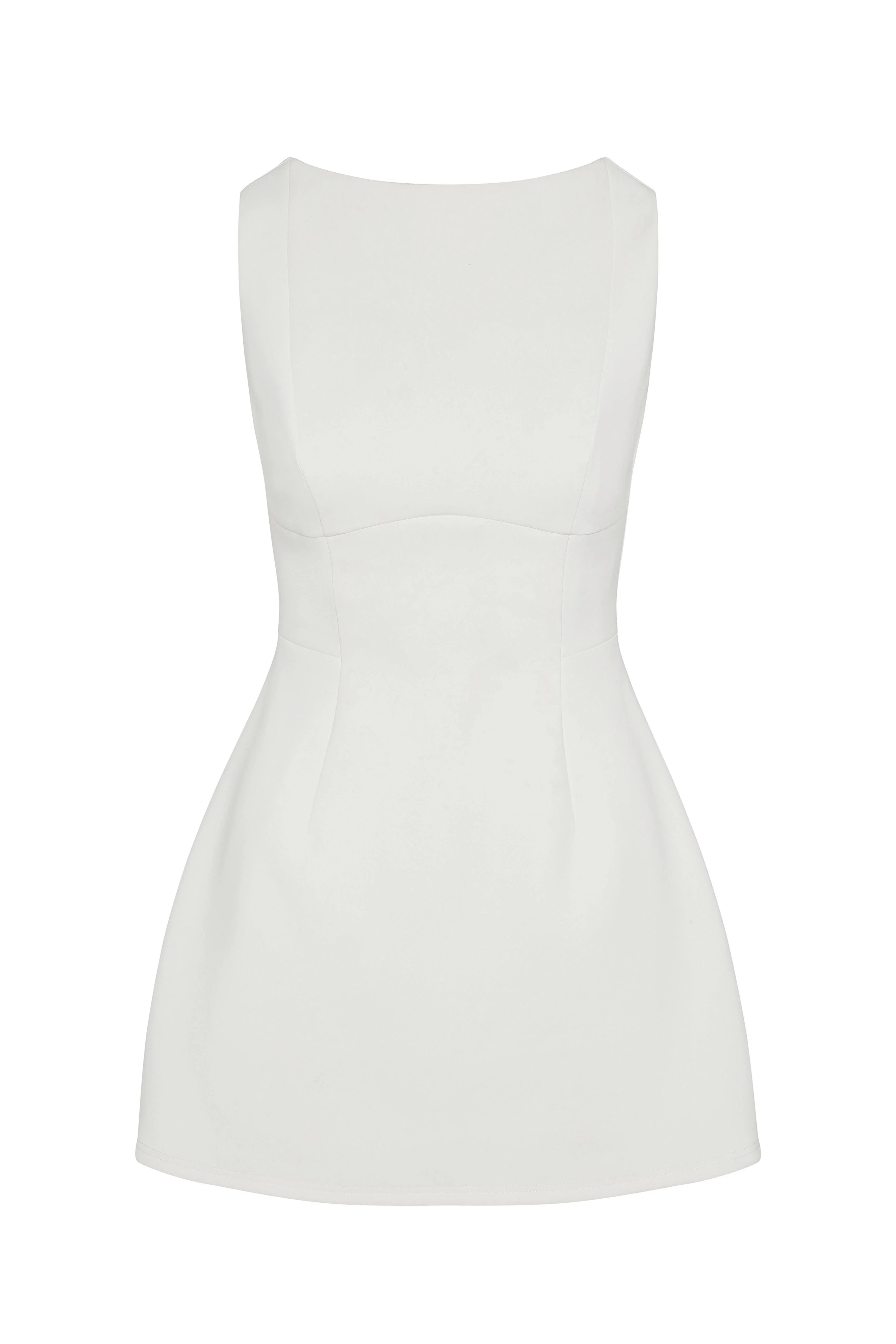 Estelle Sleeveless Bustier Mini Dress - White - Image 6