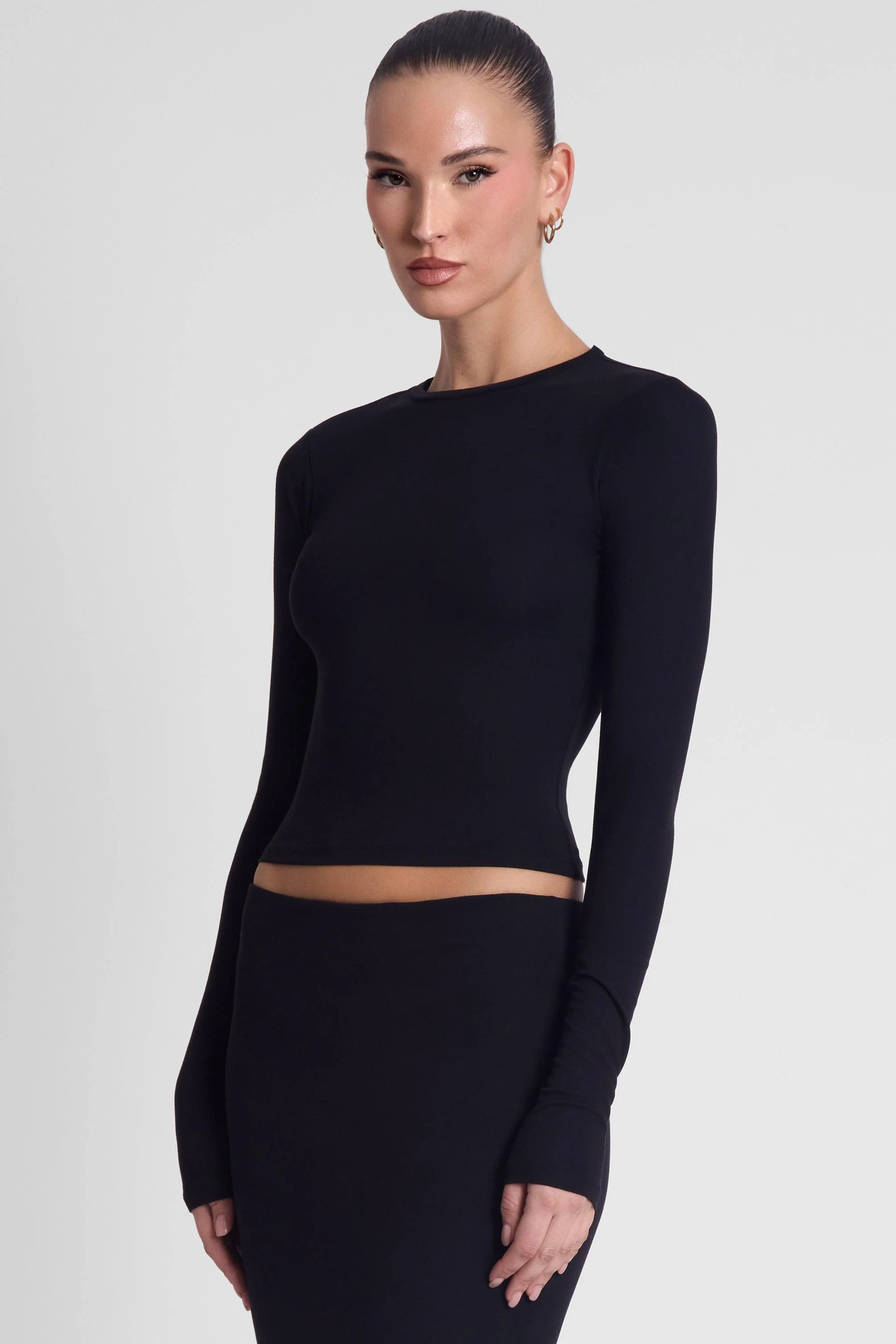 Everyday Jersey Long Sleeve Top - Black - Image 3