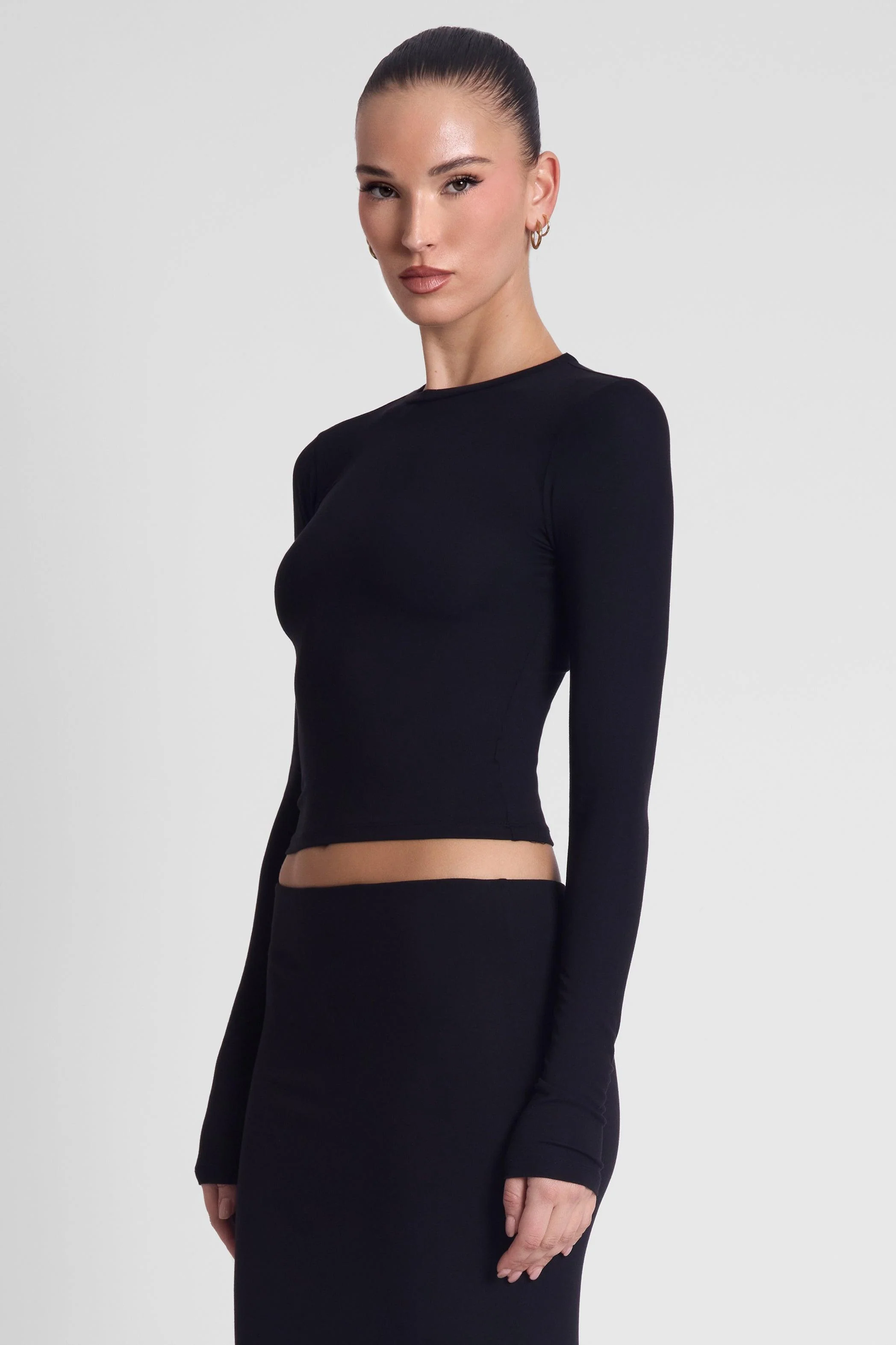 Everyday Jersey Long Sleeve Top - Black - Image 4