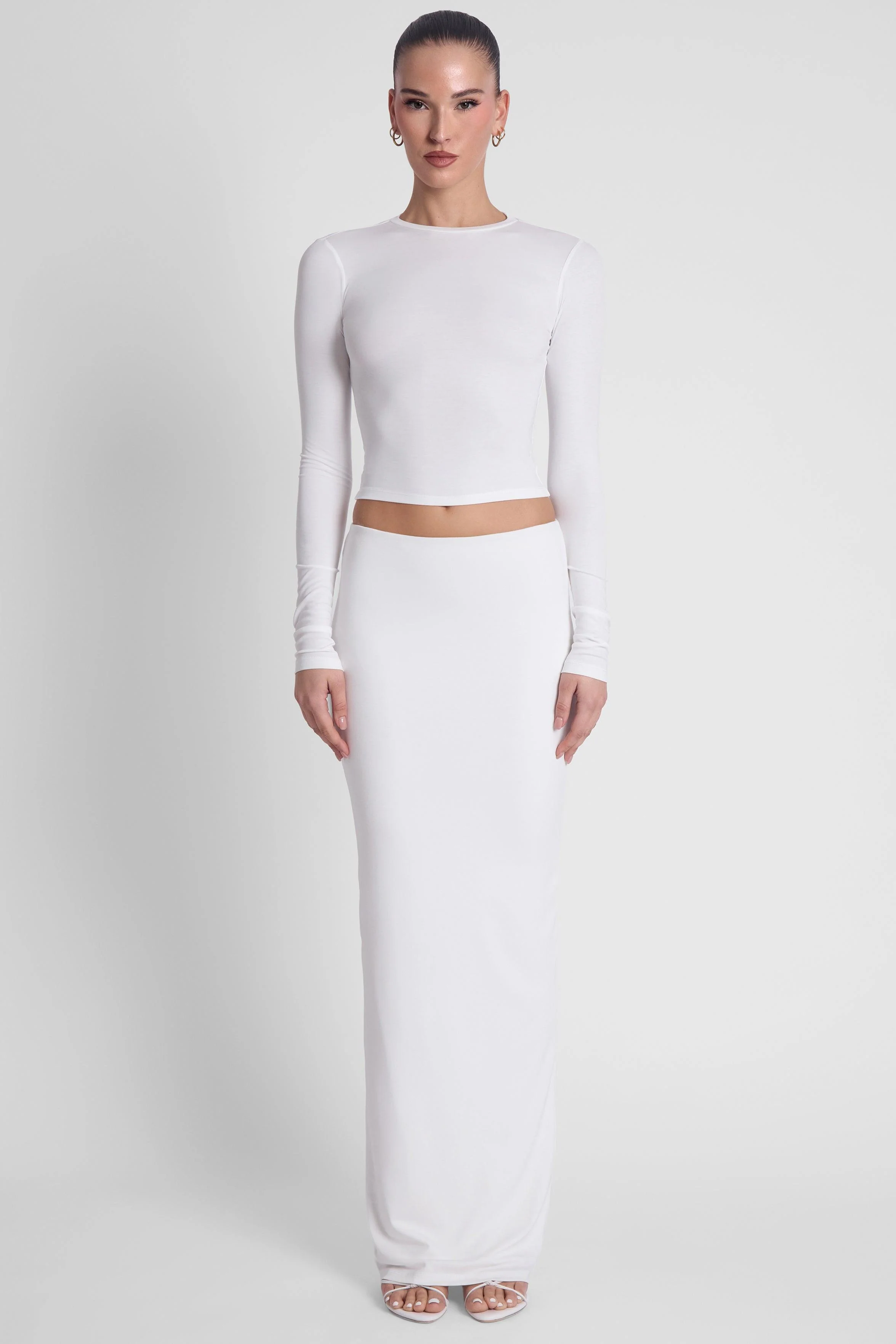 Everyday Jersey Long Sleeve Top - White - Image 5