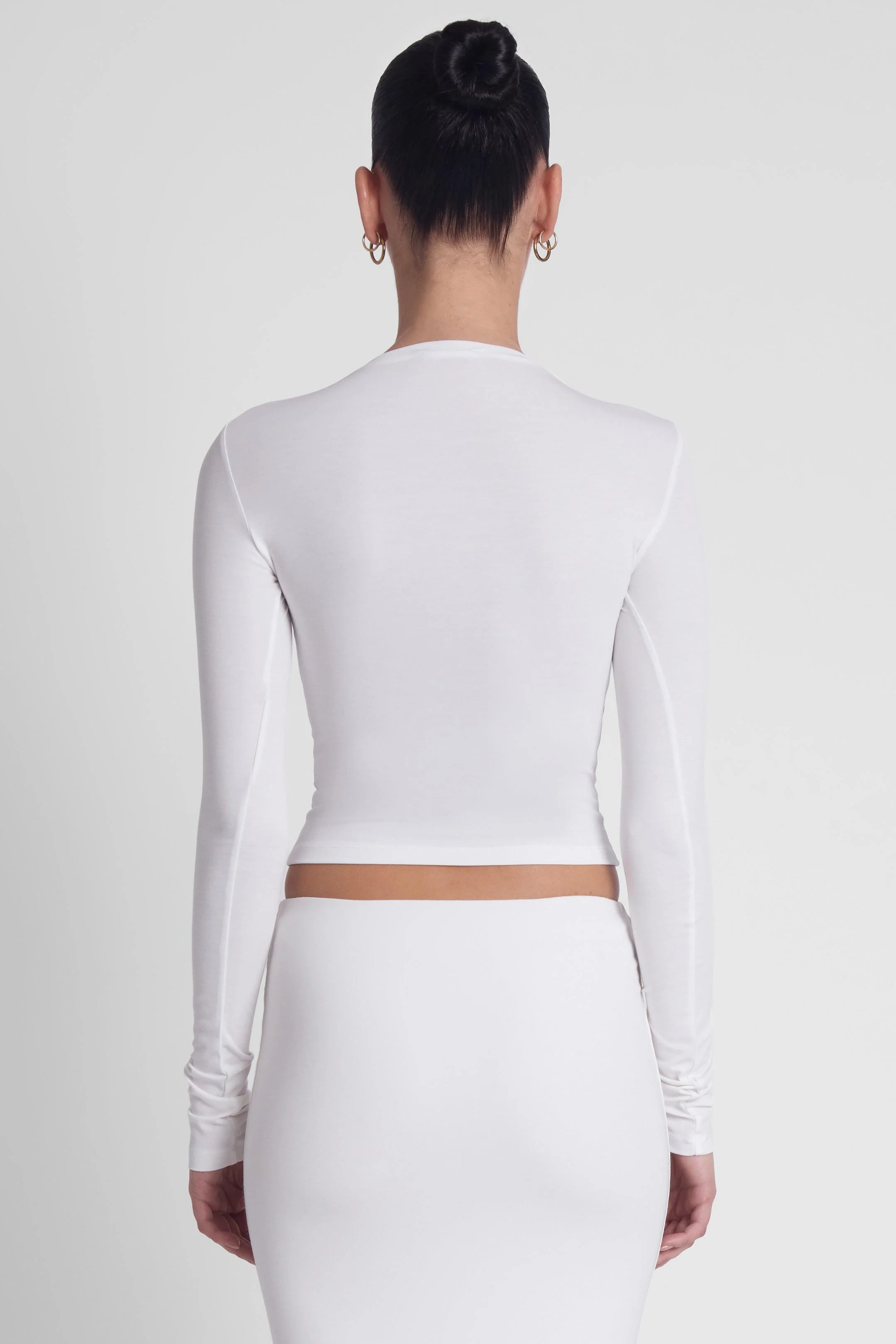 Everyday Jersey Long Sleeve Top - White - Image 6