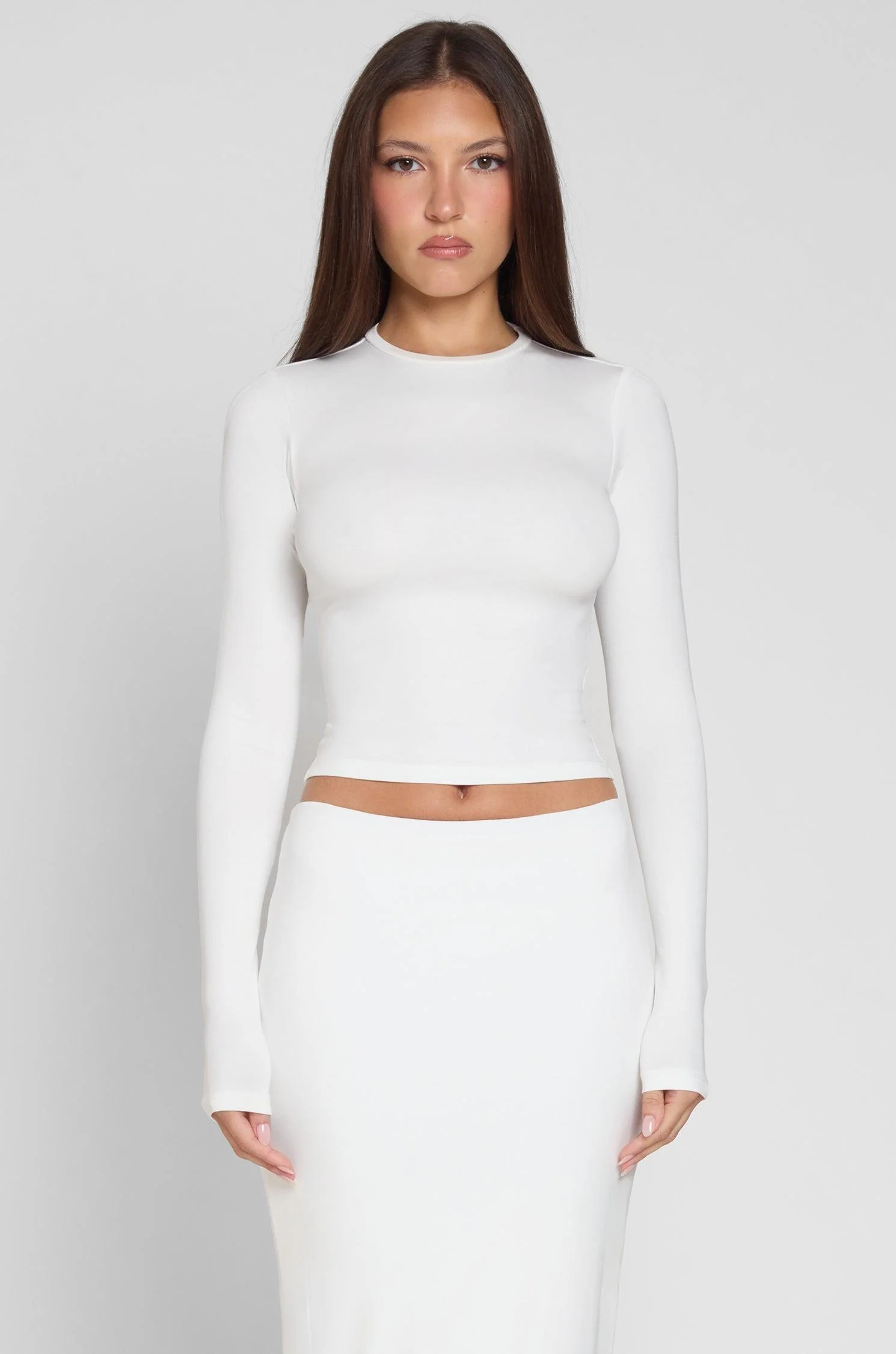 Everyday Jersey Long Sleeve Top - White - Image 7