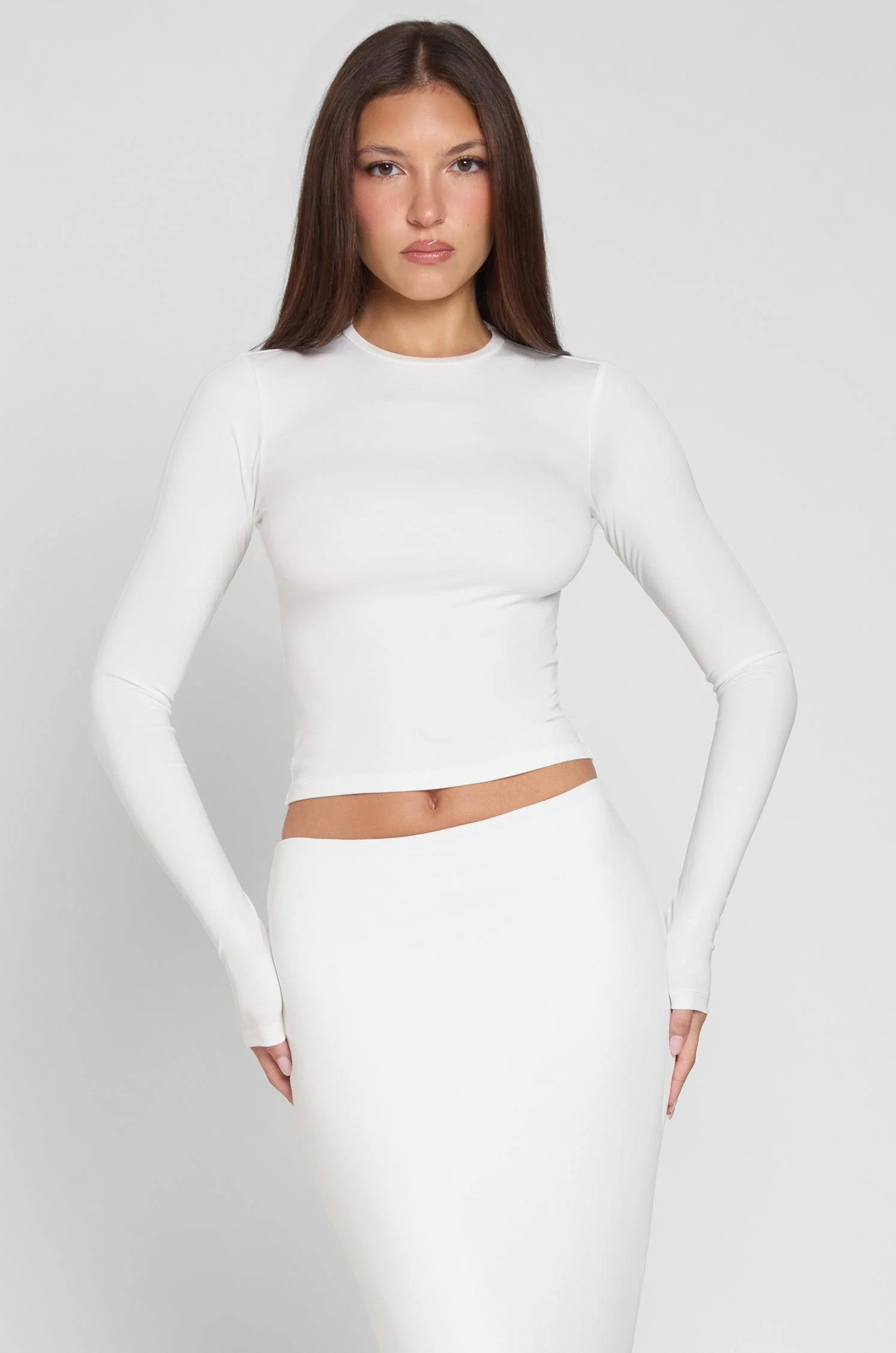 Everyday Jersey Long Sleeve Top - White - Image 9