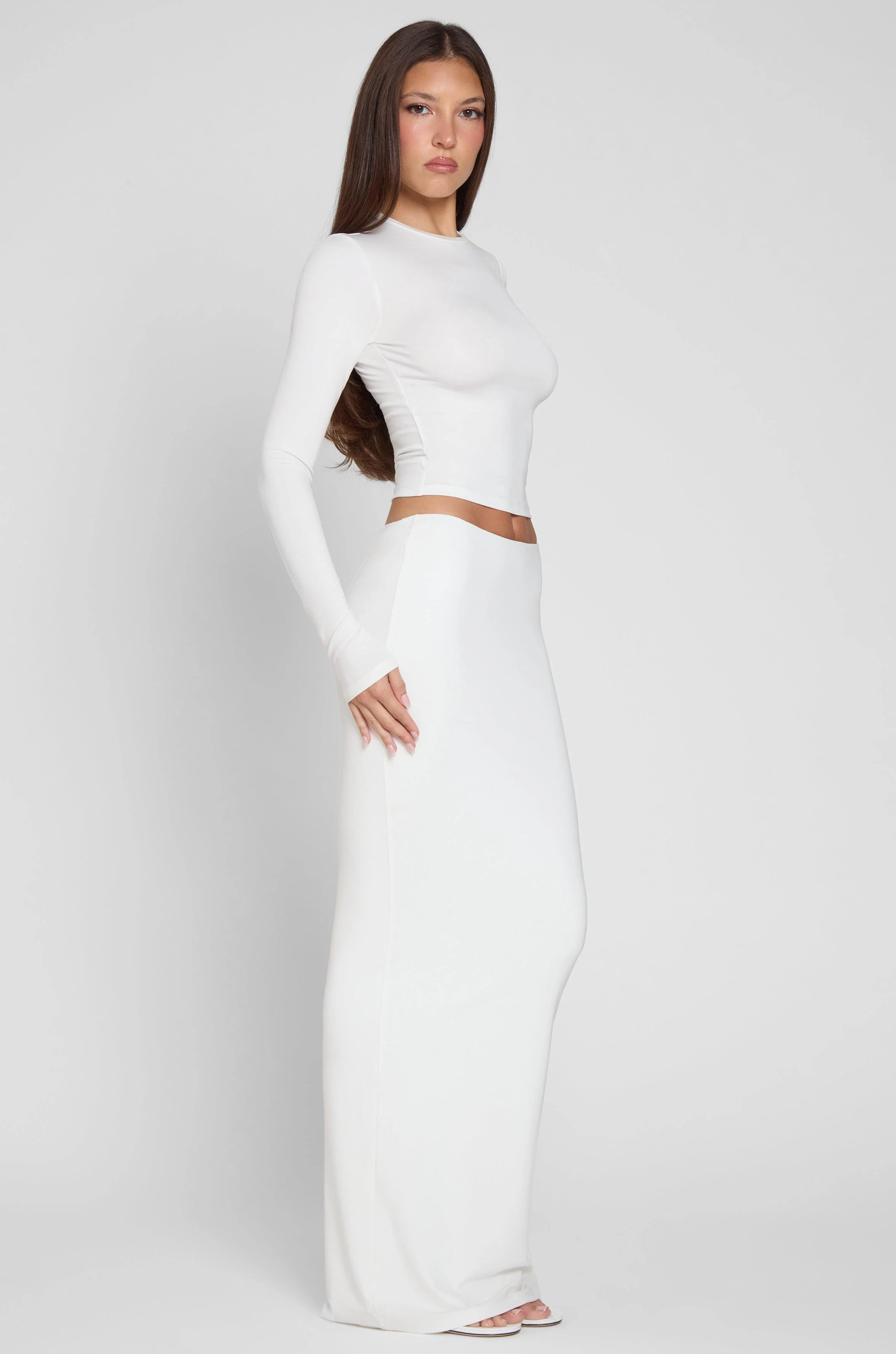 Everyday Jersey Maxi Skirt - White - Image 7