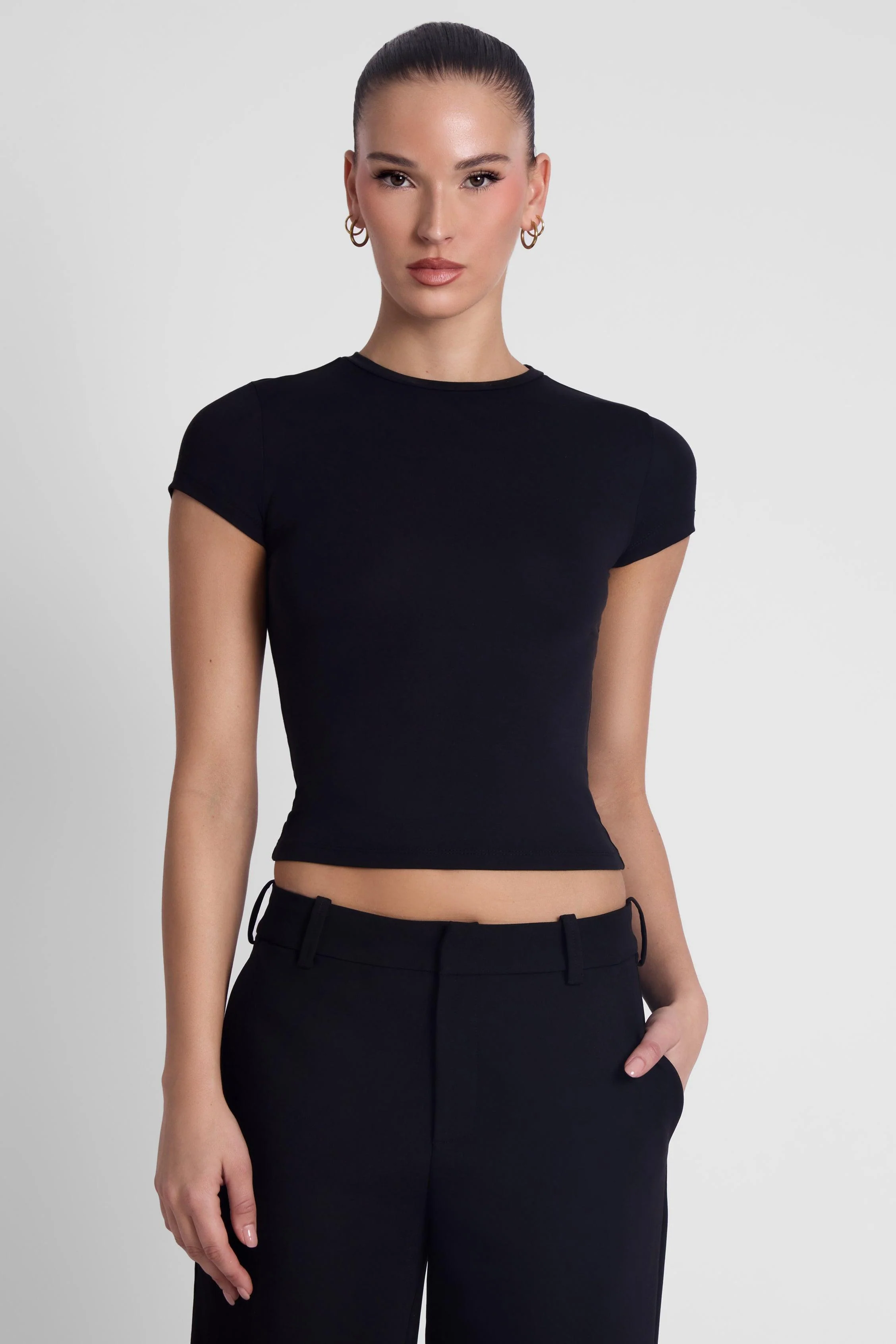 Everyday Jersey Short Sleeve Top - Black - Image 3