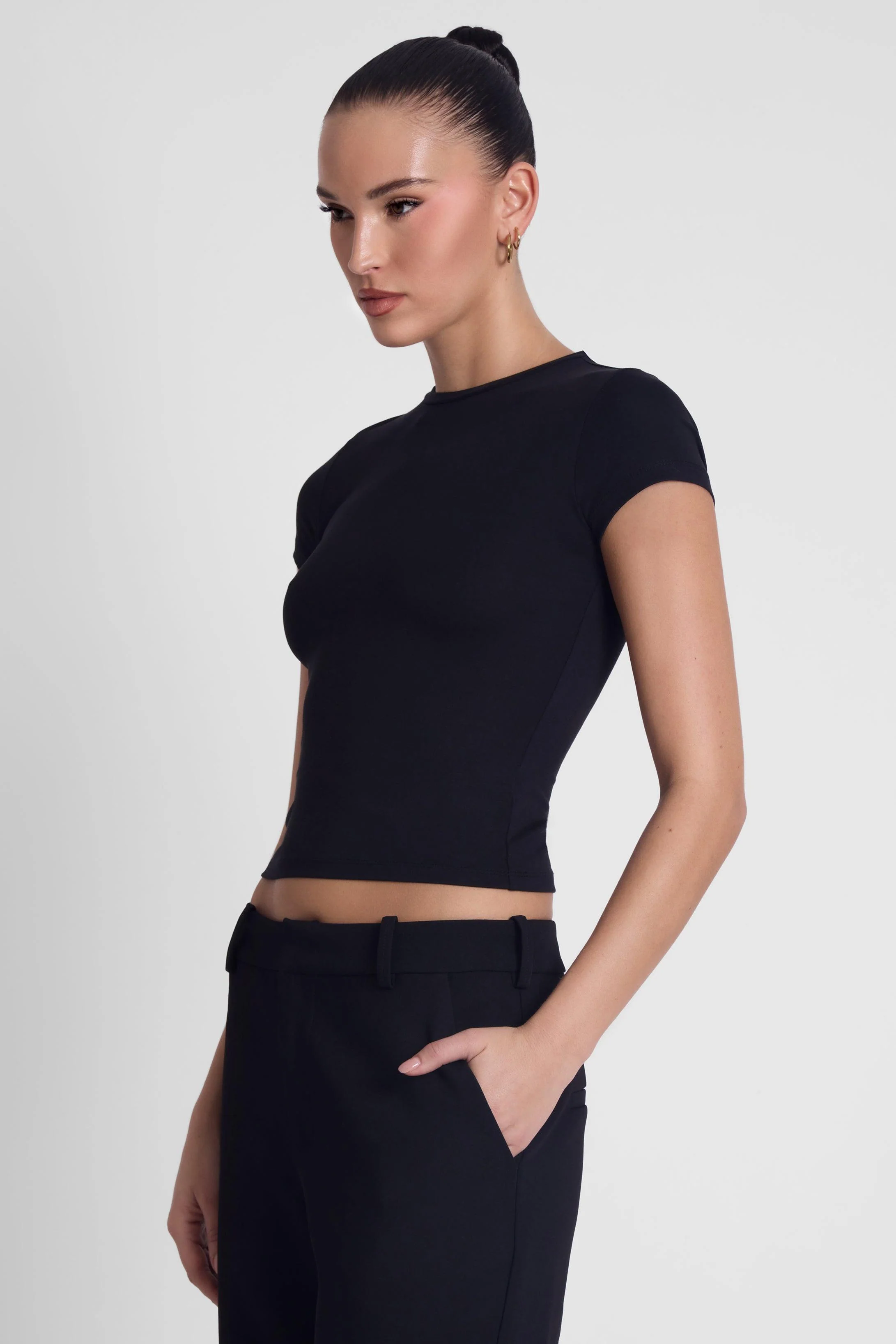 Everyday Jersey Short Sleeve Top - Black - Image 4