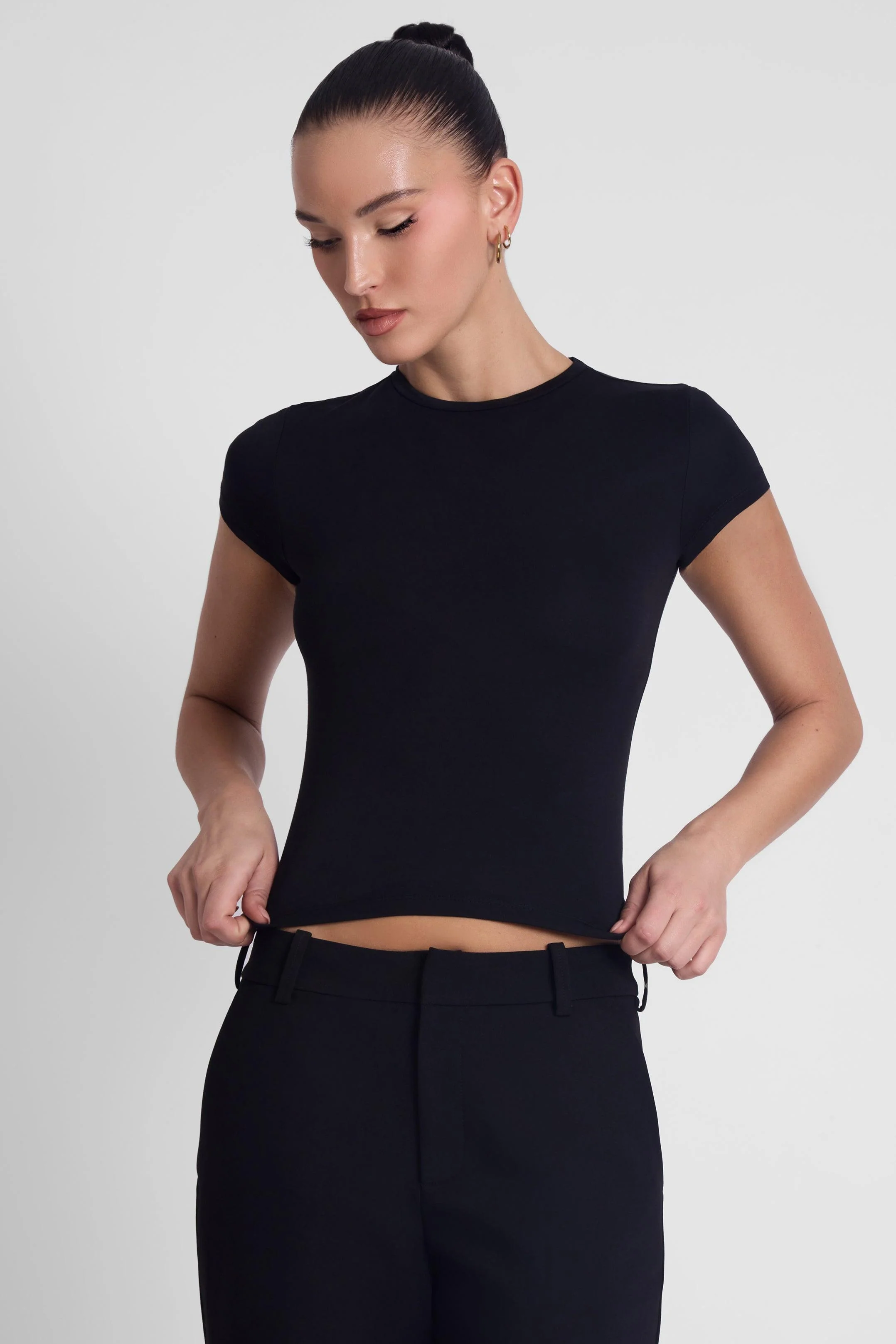 Everyday Jersey Short Sleeve Top - Black - Image 6