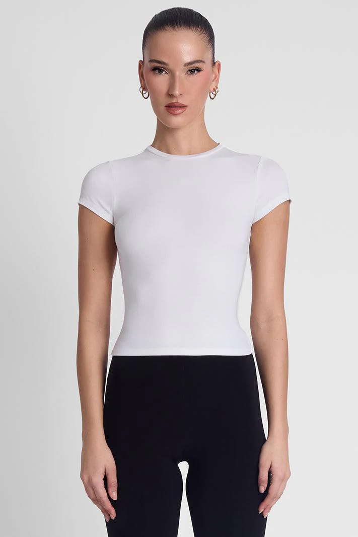 Everyday Jersey Short Sleeve Top - White - Image 5