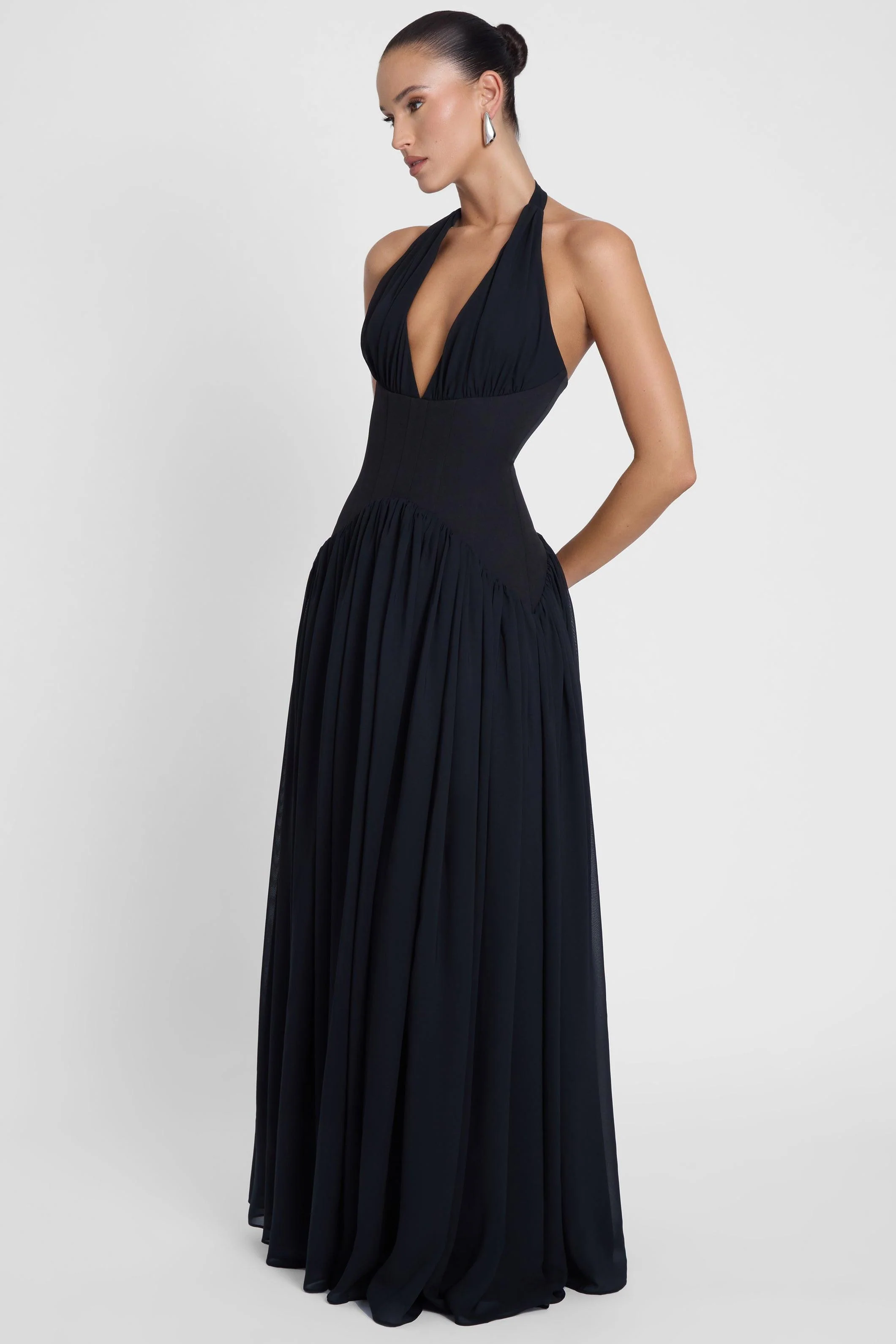 Harlowe Corset Maxi Dress - Black - Image 3