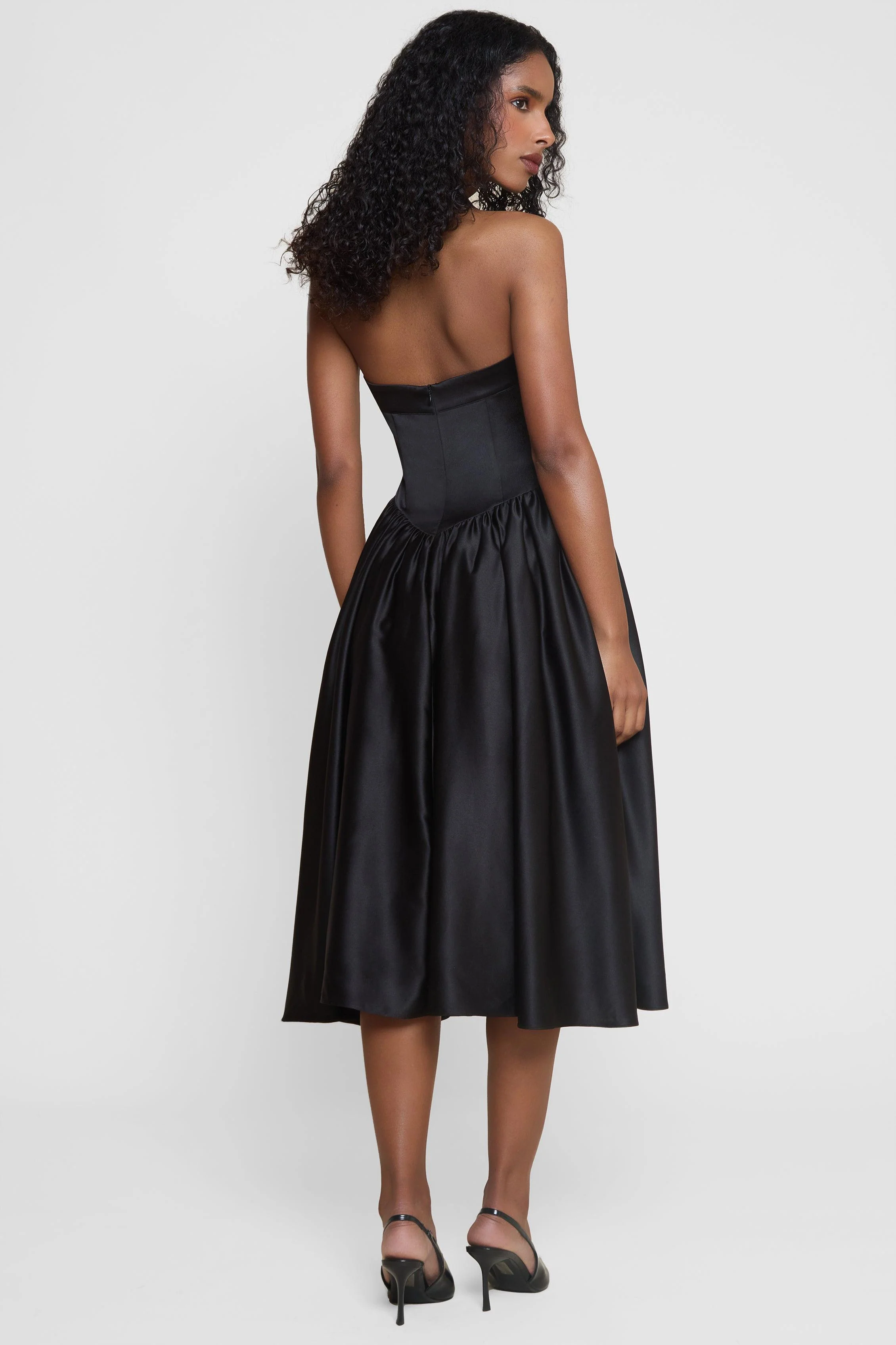Hart Halter Corset Midi Dress - Black - Image 11