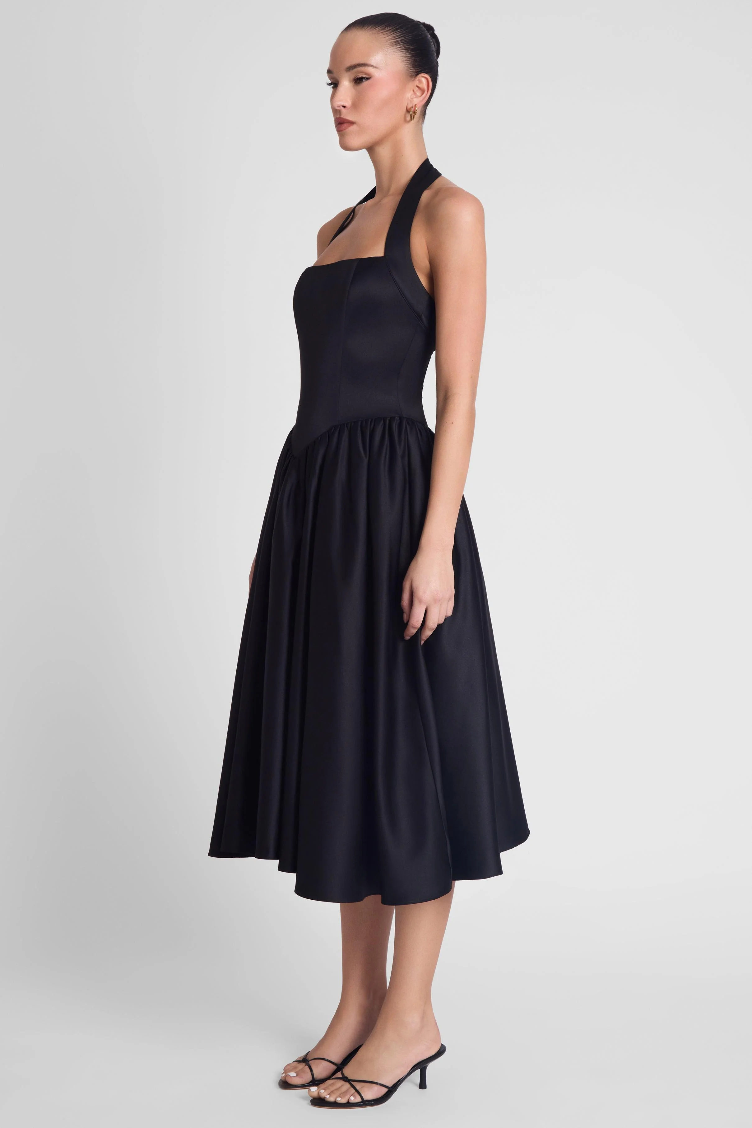 Hart Halter Corset Midi Dress - Black - Image 3