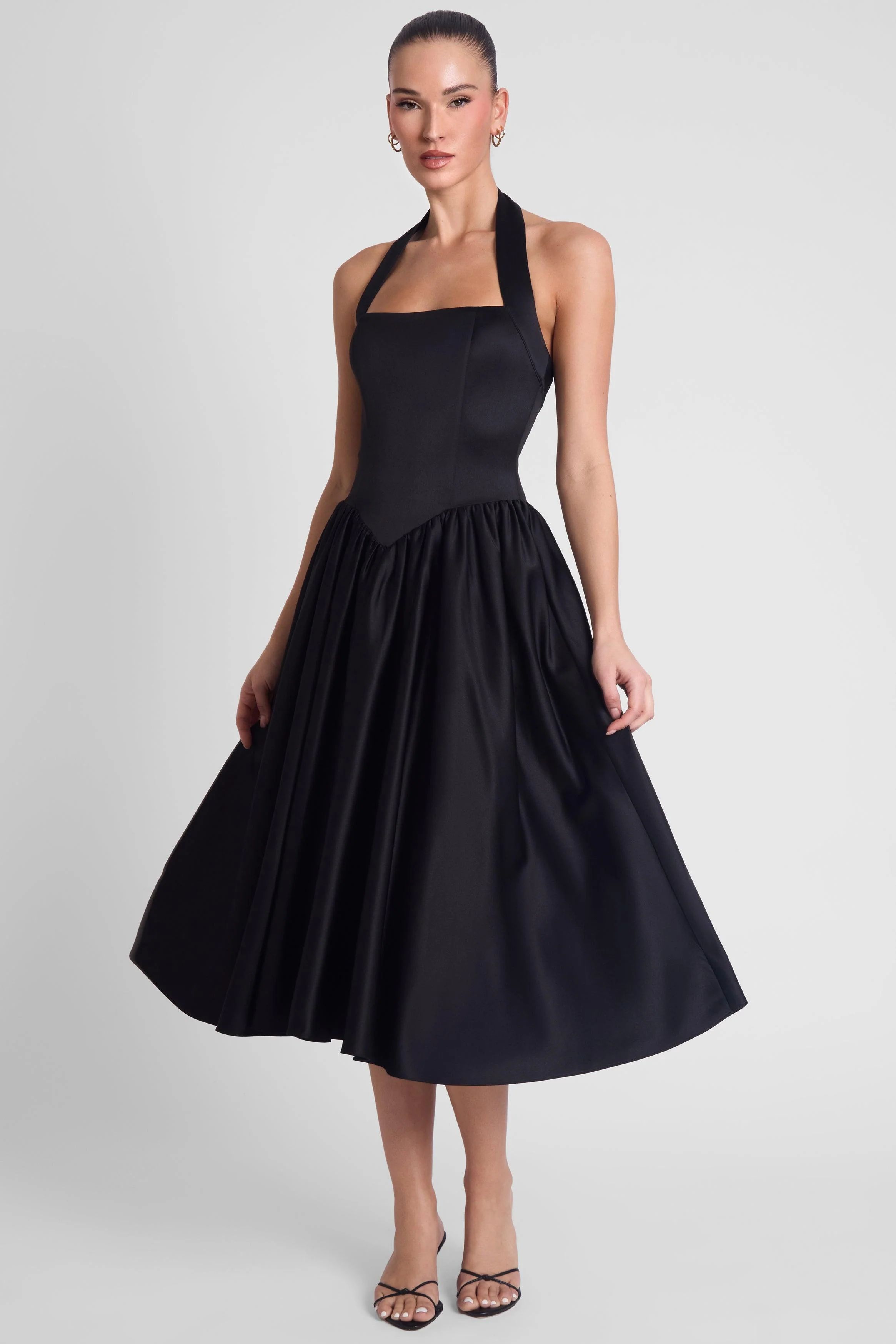 Hart Halter Corset Midi Dress - Black - Image 4